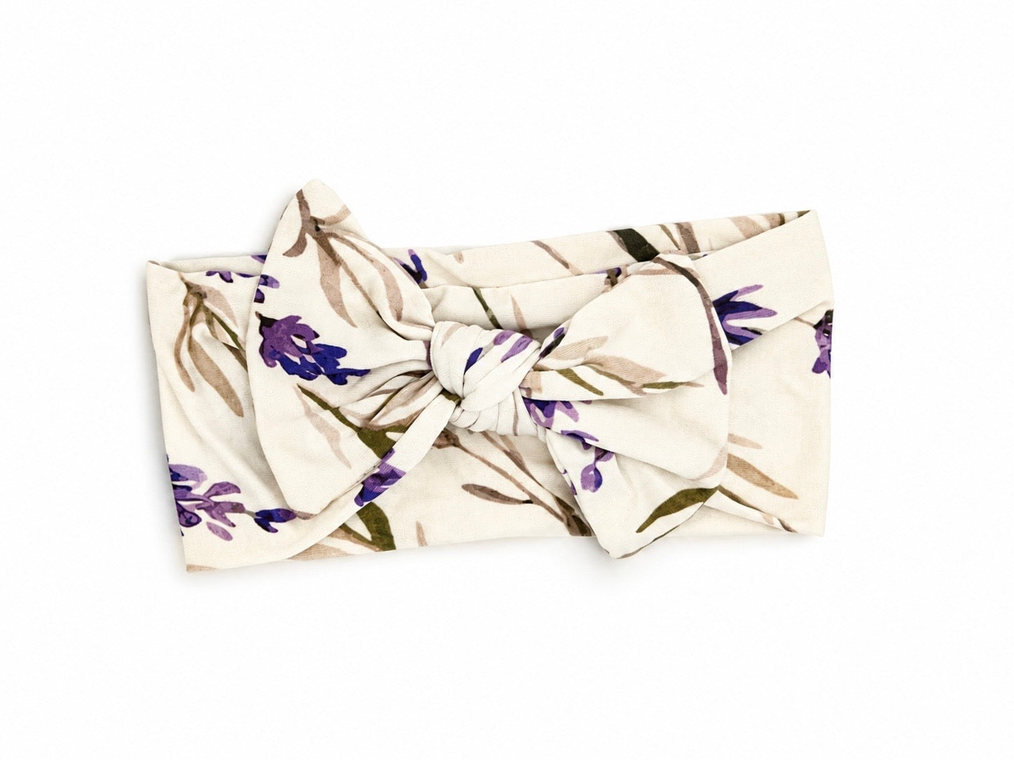 Lilac Lavender Floral Bamboo Bow