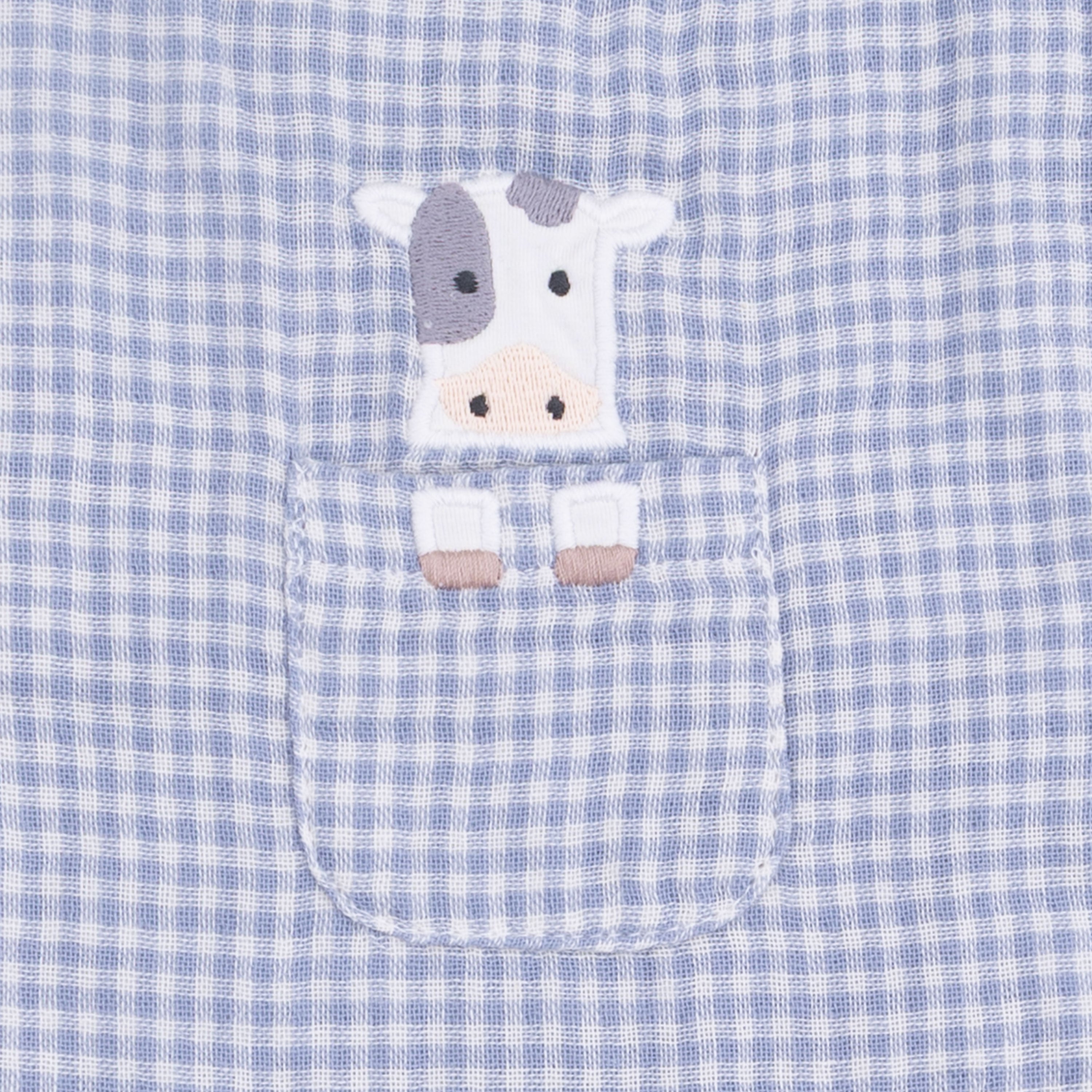 Cute Farm Animals Appliques - Jon Jon With Short Sleeve Bodysuit