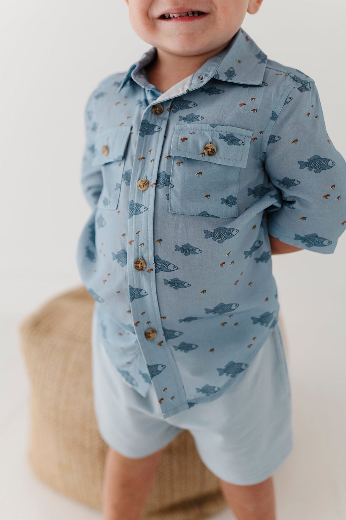 Boys Utility Shirt In Fish