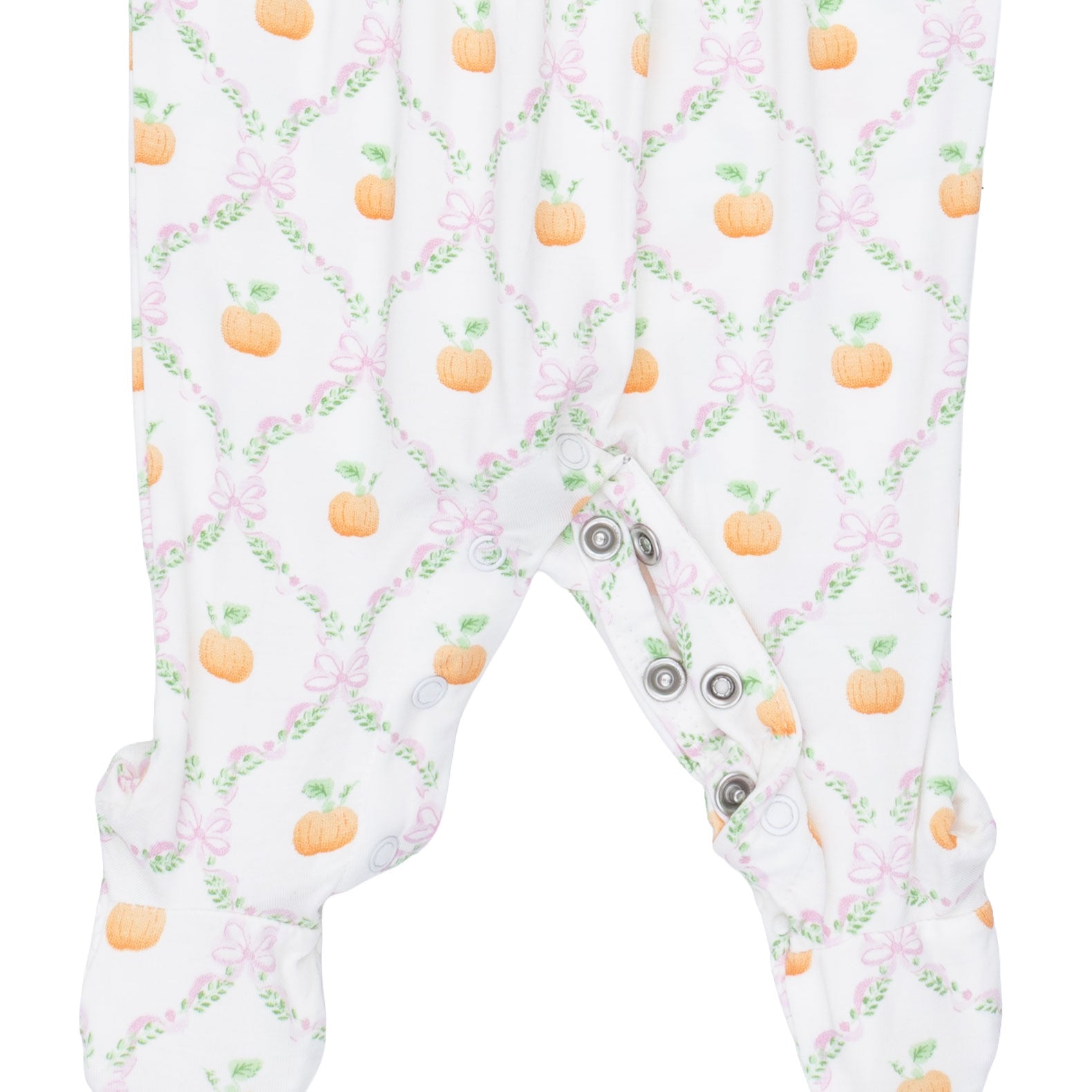 Pretty Pumpkin Trellis - Smocked Peter Pan Snap Footie