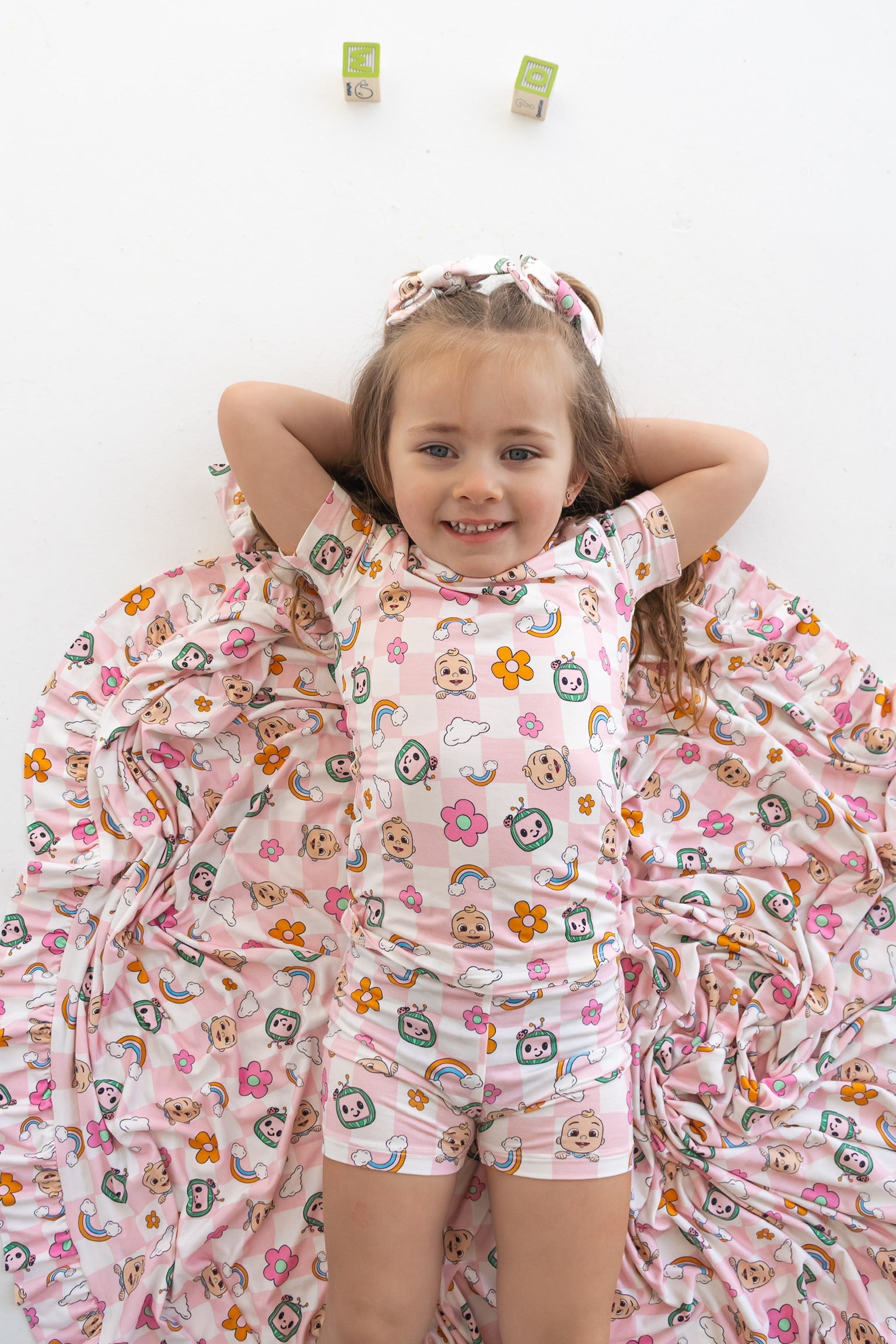 Dream Big Little Co X Cocomelon Jj Rainbow Checkers Dream Short Set