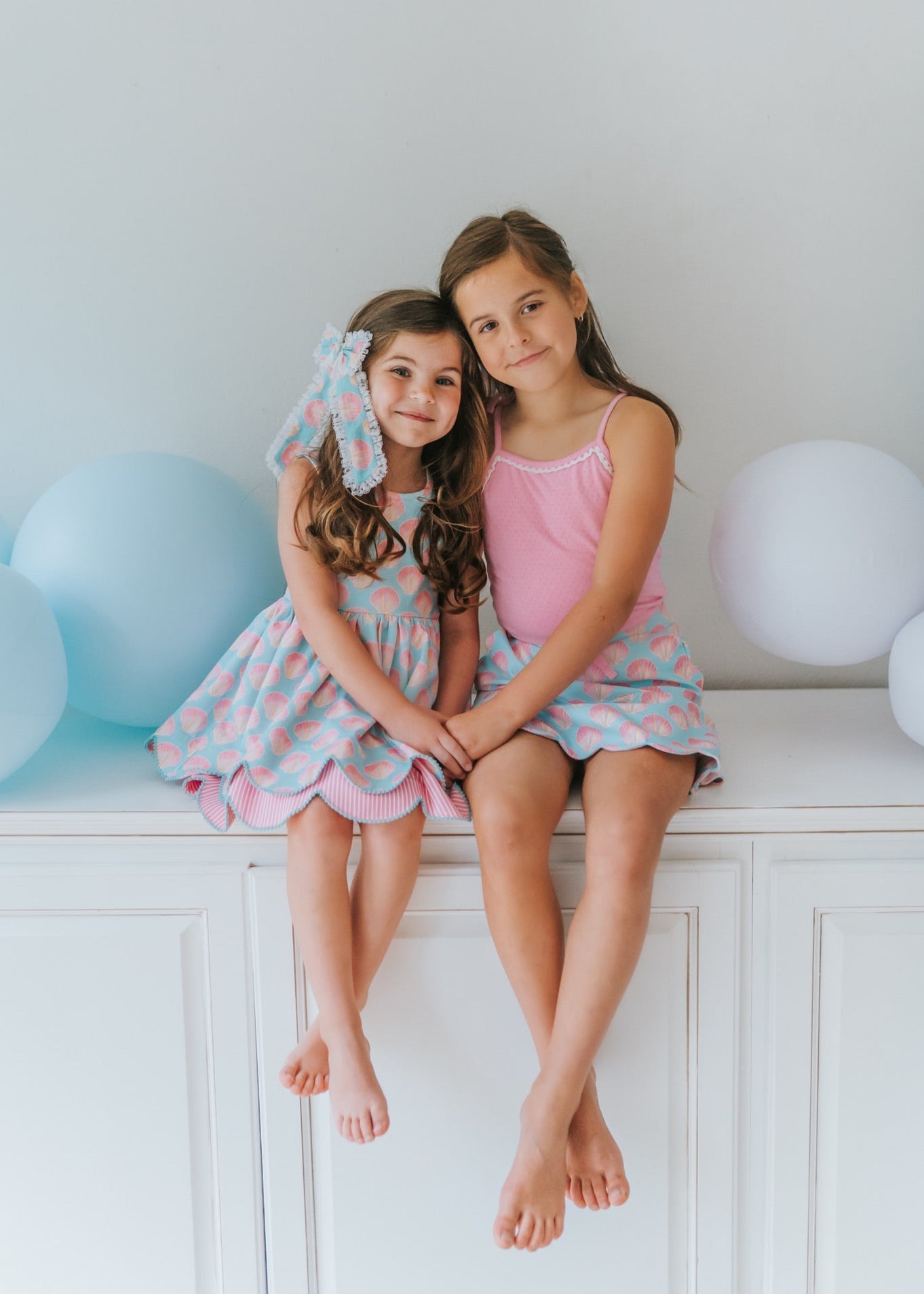 Serene Seashell Scallop Tunic Set