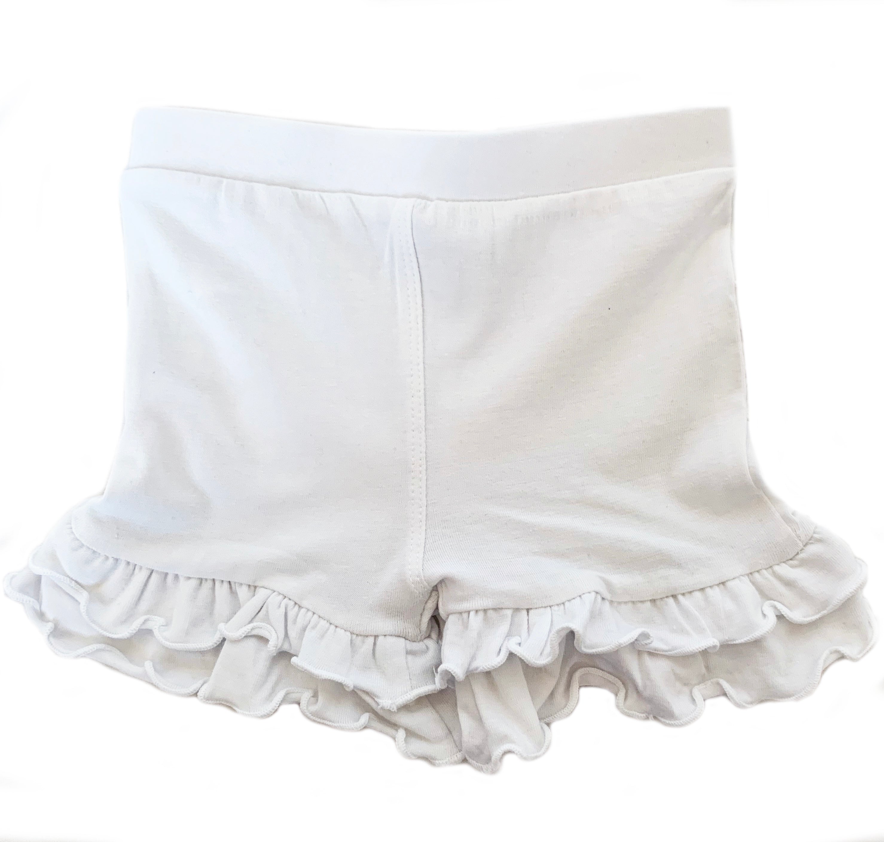 Annloren Baby Girls White Ruffle Butt Shorts 6/12 Mo-2/3t