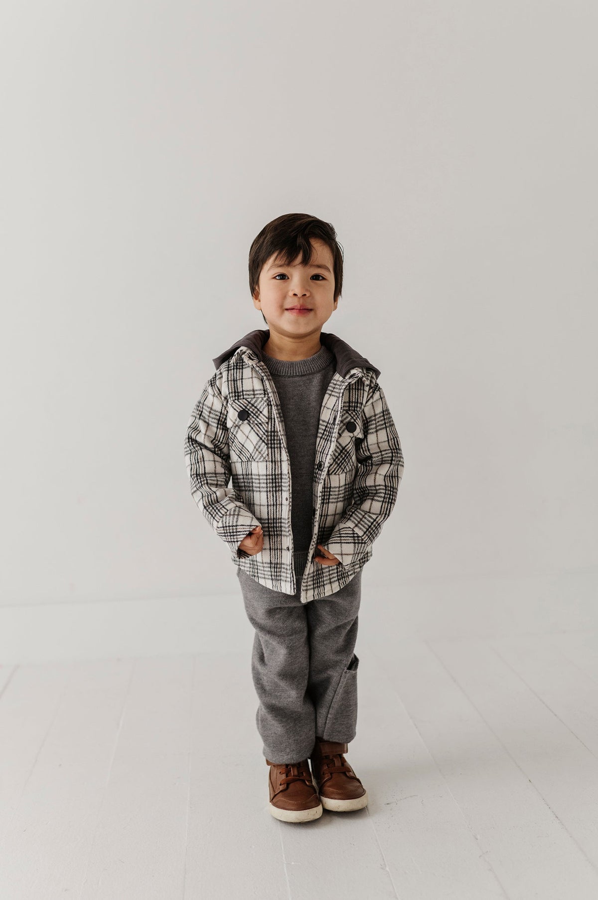 Boys Knit Set In Heather Mid Gray