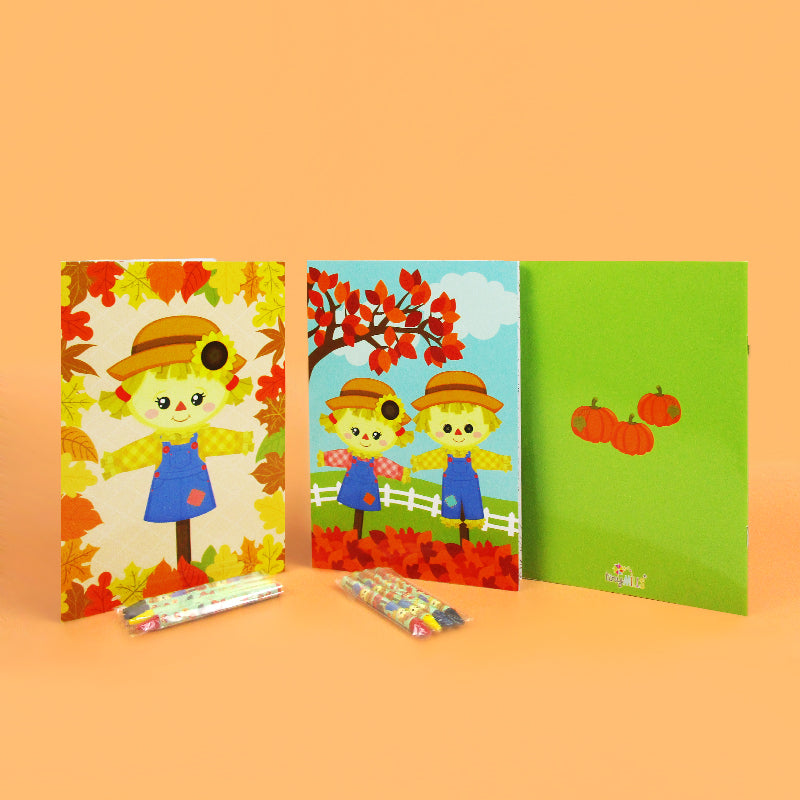 Fall Harvest Autumn Coloring Books With Crayons Party Favors - Set Of 6 Or 12