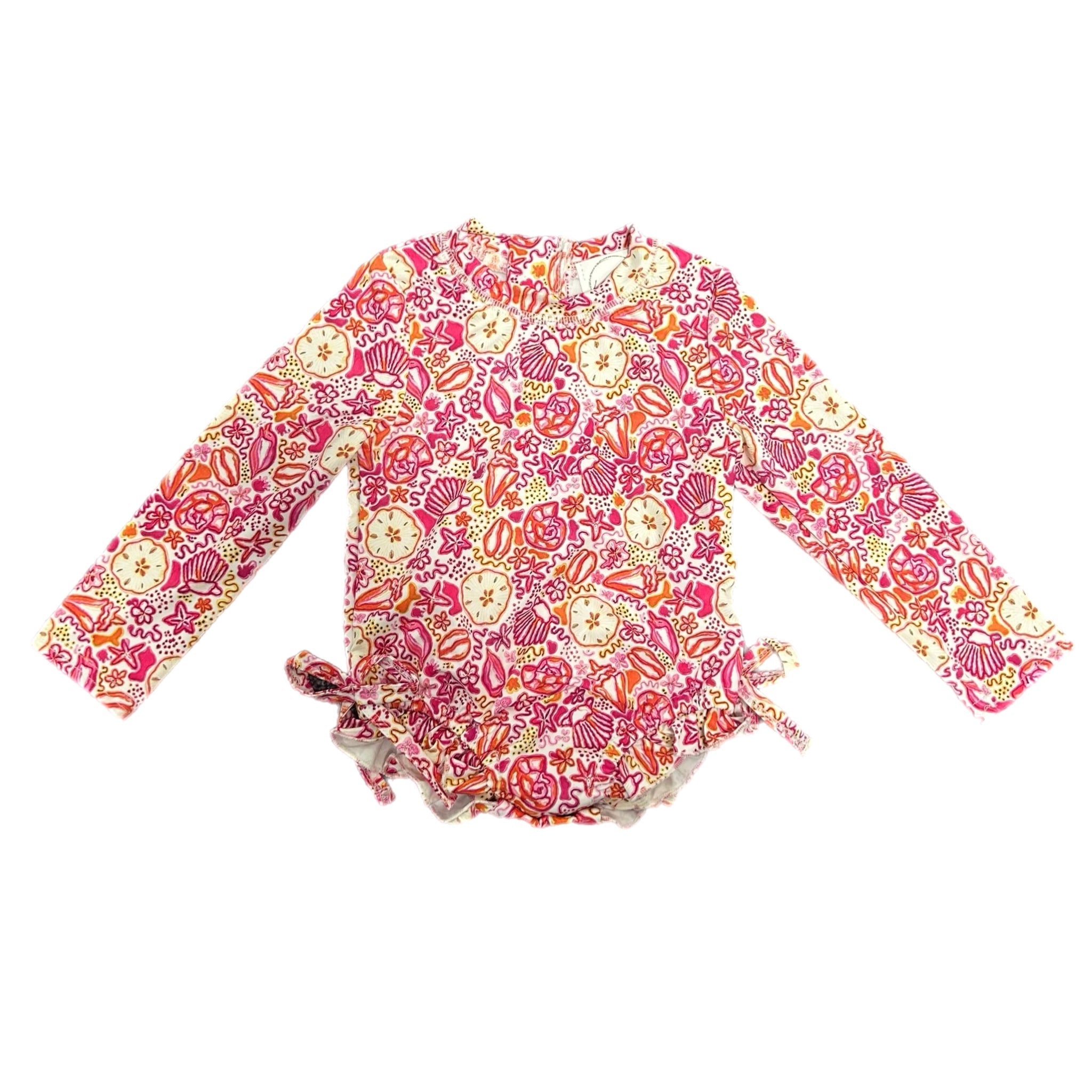 Pink Seashell Rash Guard Swimsuit