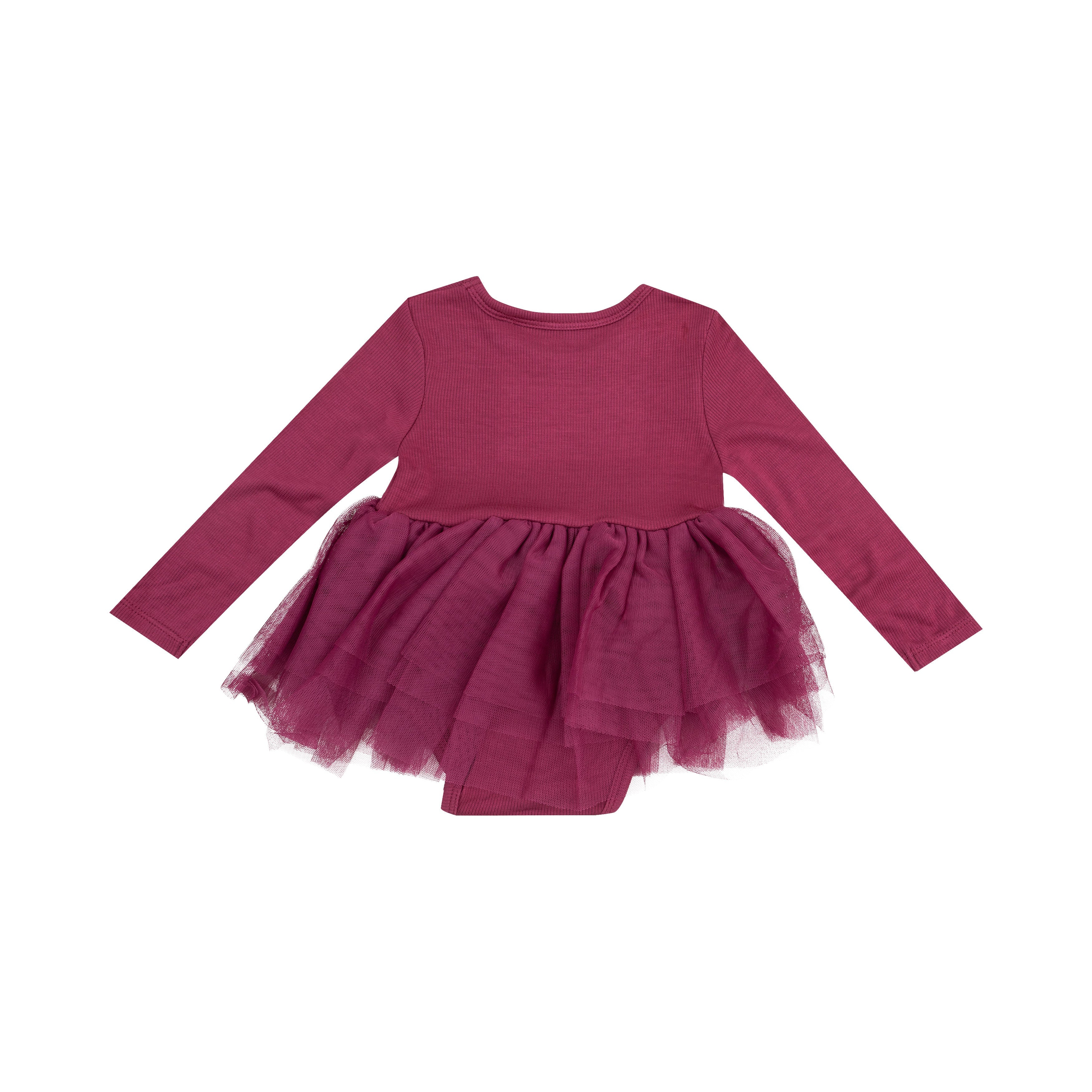 L/s Tutu Bodysuit - Basic - Solid Rose Bud