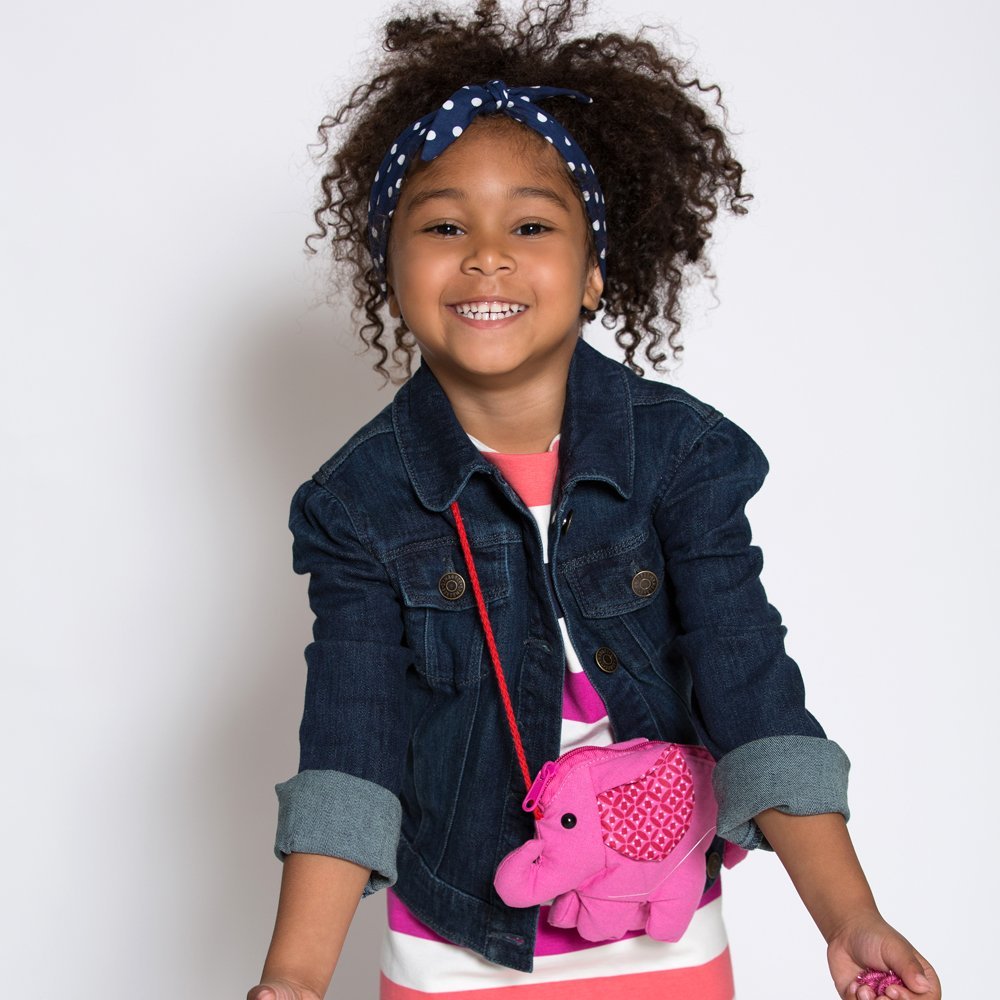 Cute Canvas Baby Elephant Purse For Girls Ages 3-8