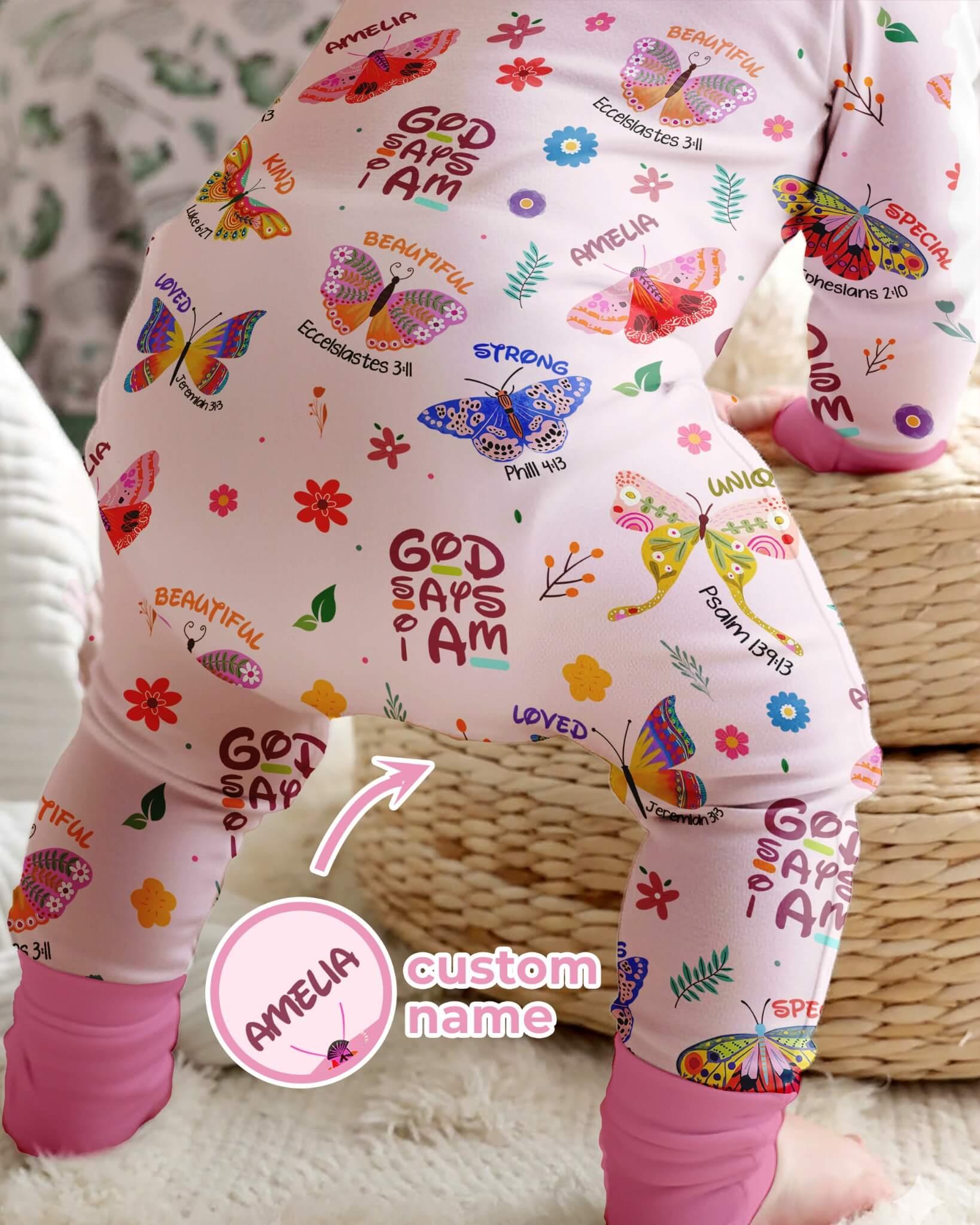 Custom Name God Says I Am Butterfly Bamboo Convertible Zippy