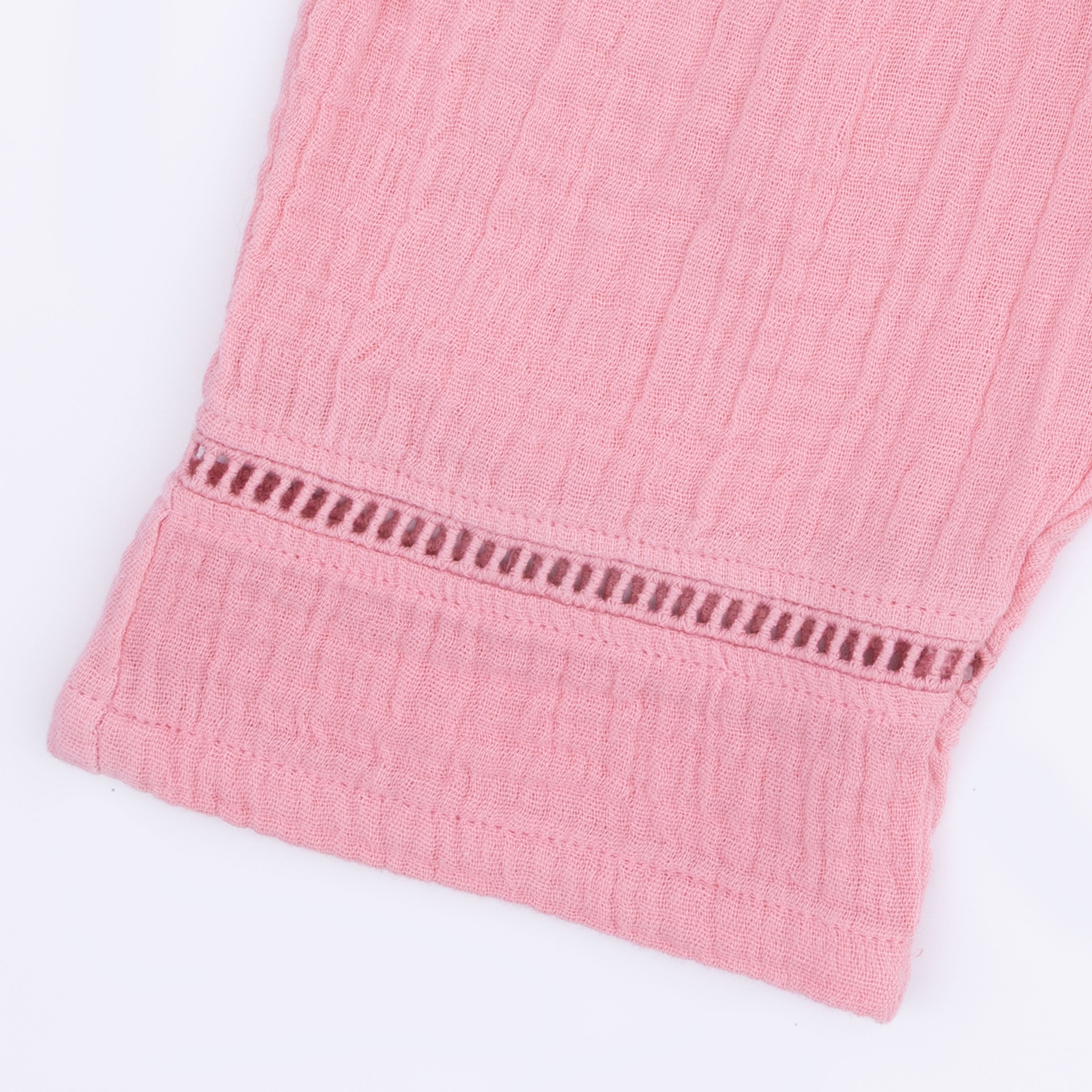 Solid Muslin Poignant Pink - Smocked Waist Pants