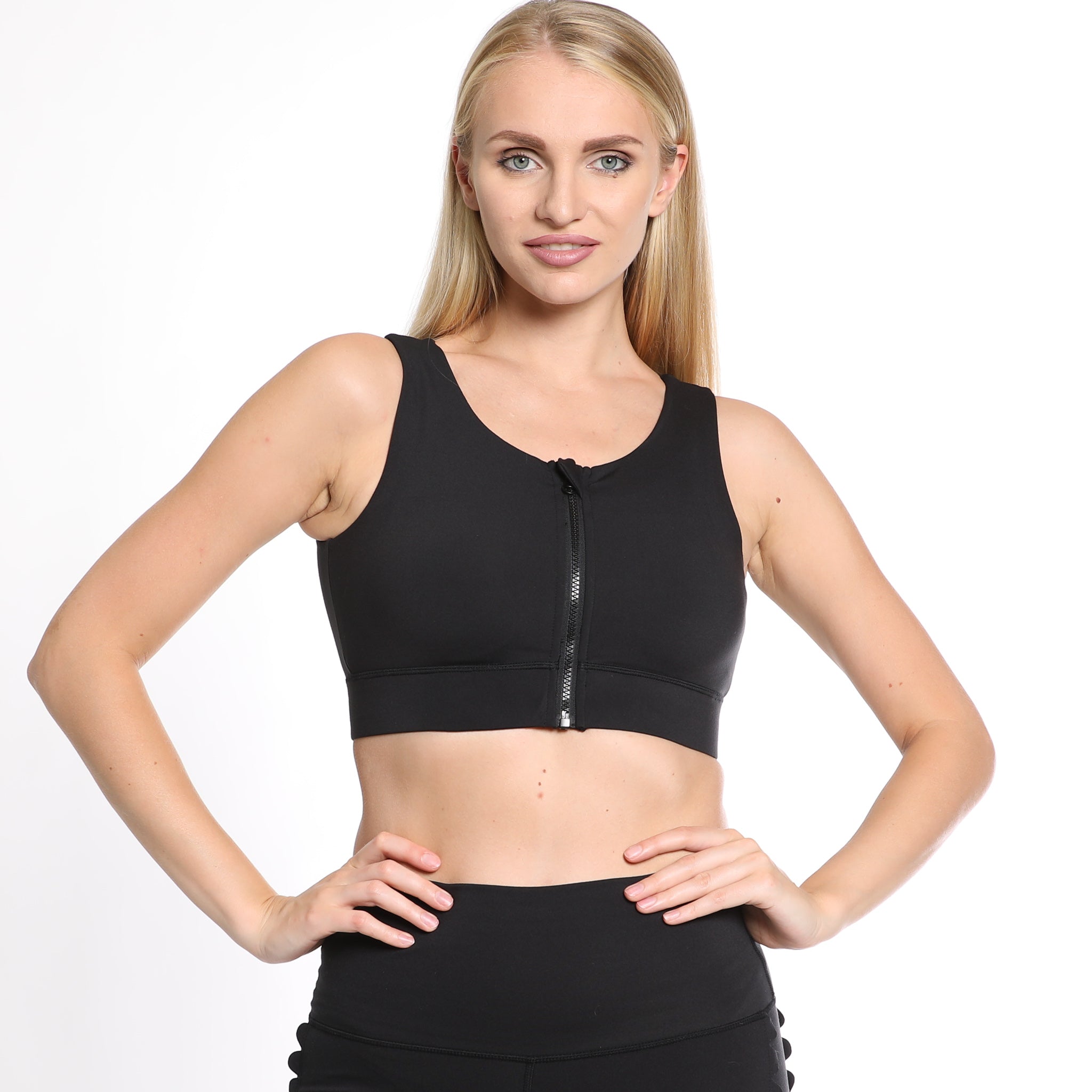 Capucine 2 - High Neck High Support Nursing & Hands Free Pumping Sports Bra (noir)