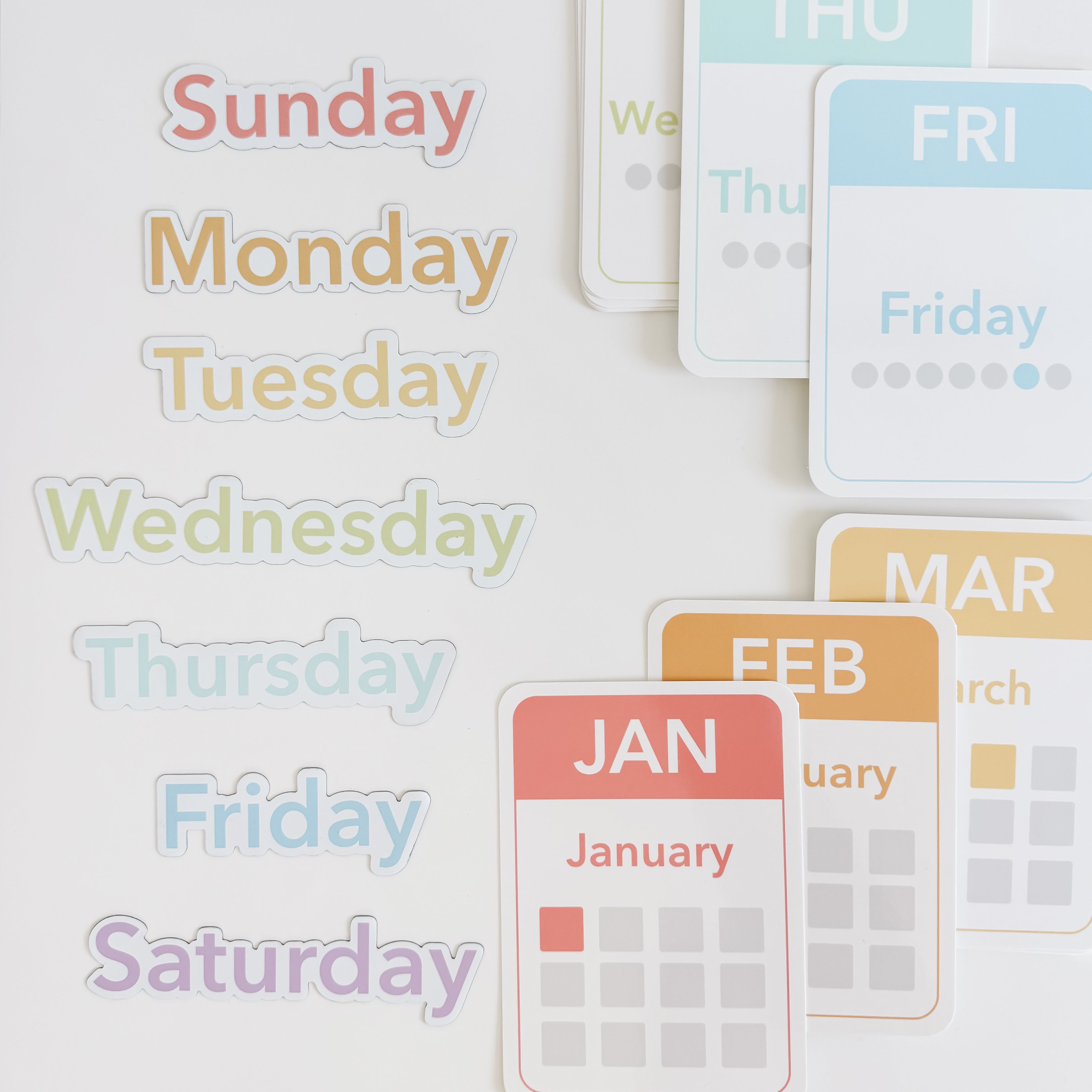 Days, Months, Seasons Flashcards And Magnets