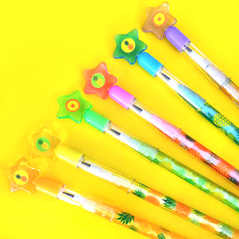 Pineapple Stackable Point Pencils - Set Of 6