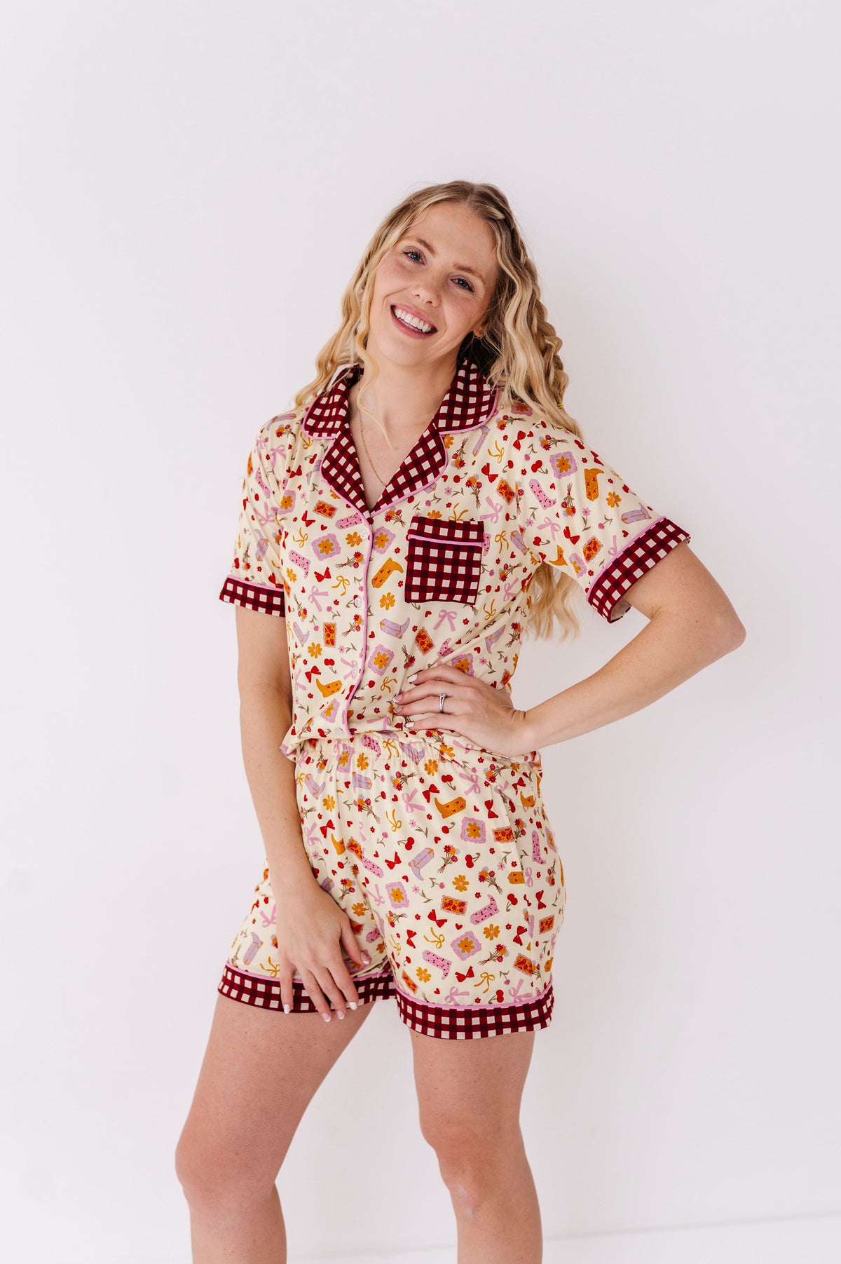 Howdy Honey Adult Button Up Short Set