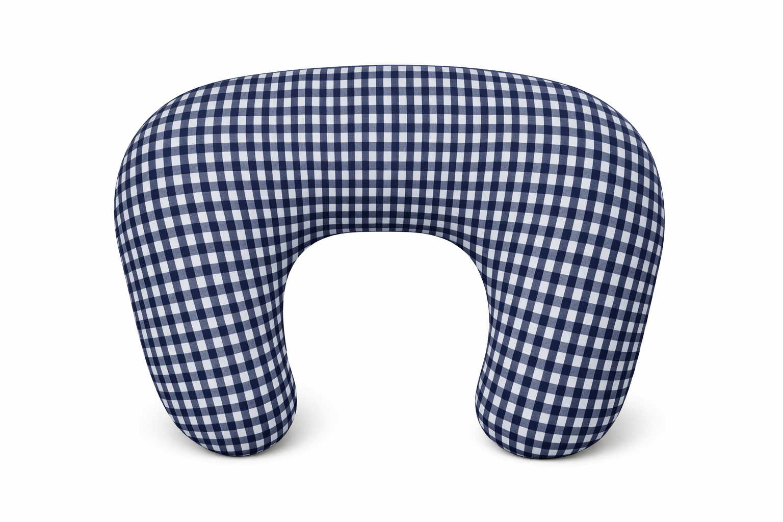 Blue Gingham Ruffle Nursing Pillow Cover