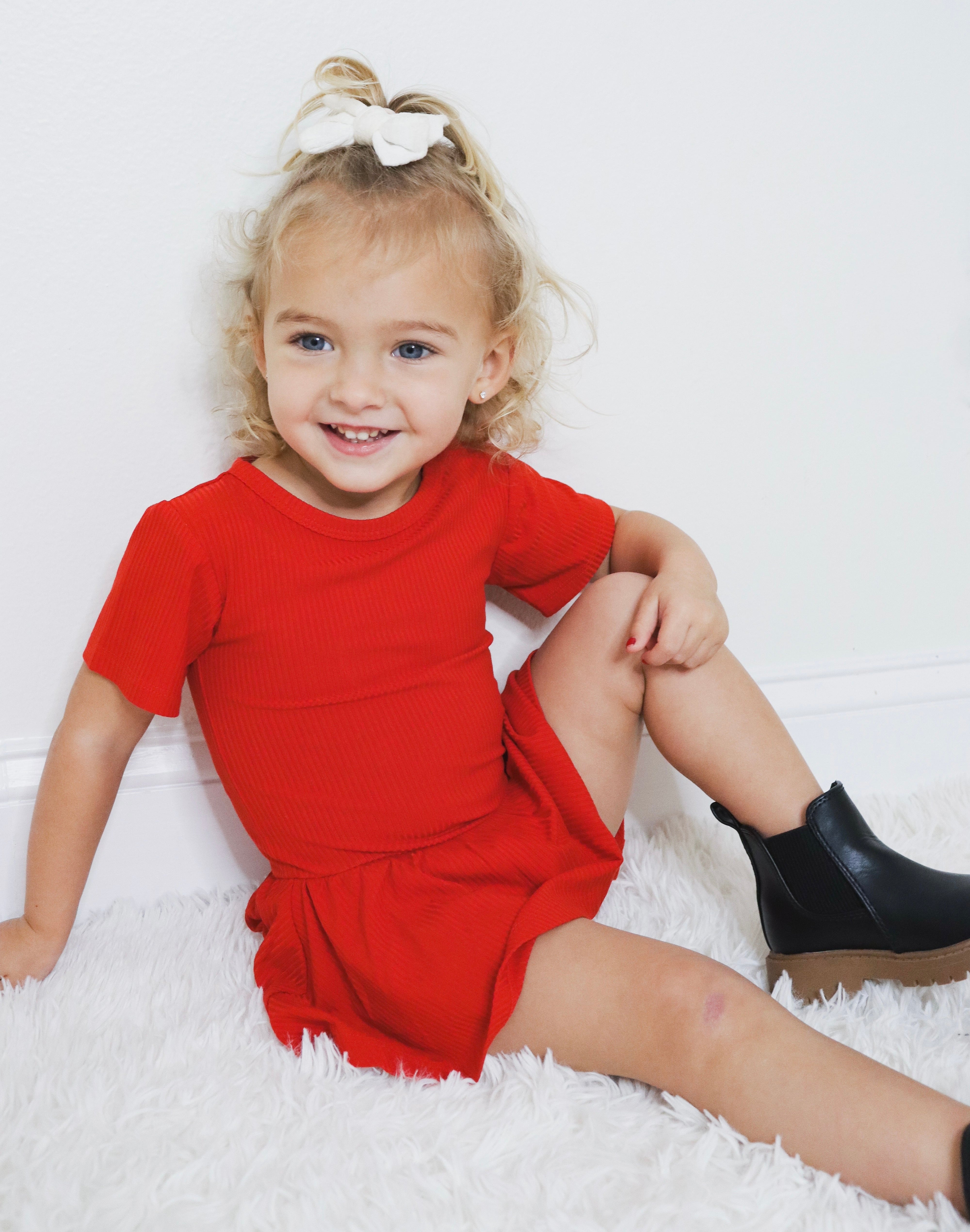 Red Rib Dream Bodysuit Dress