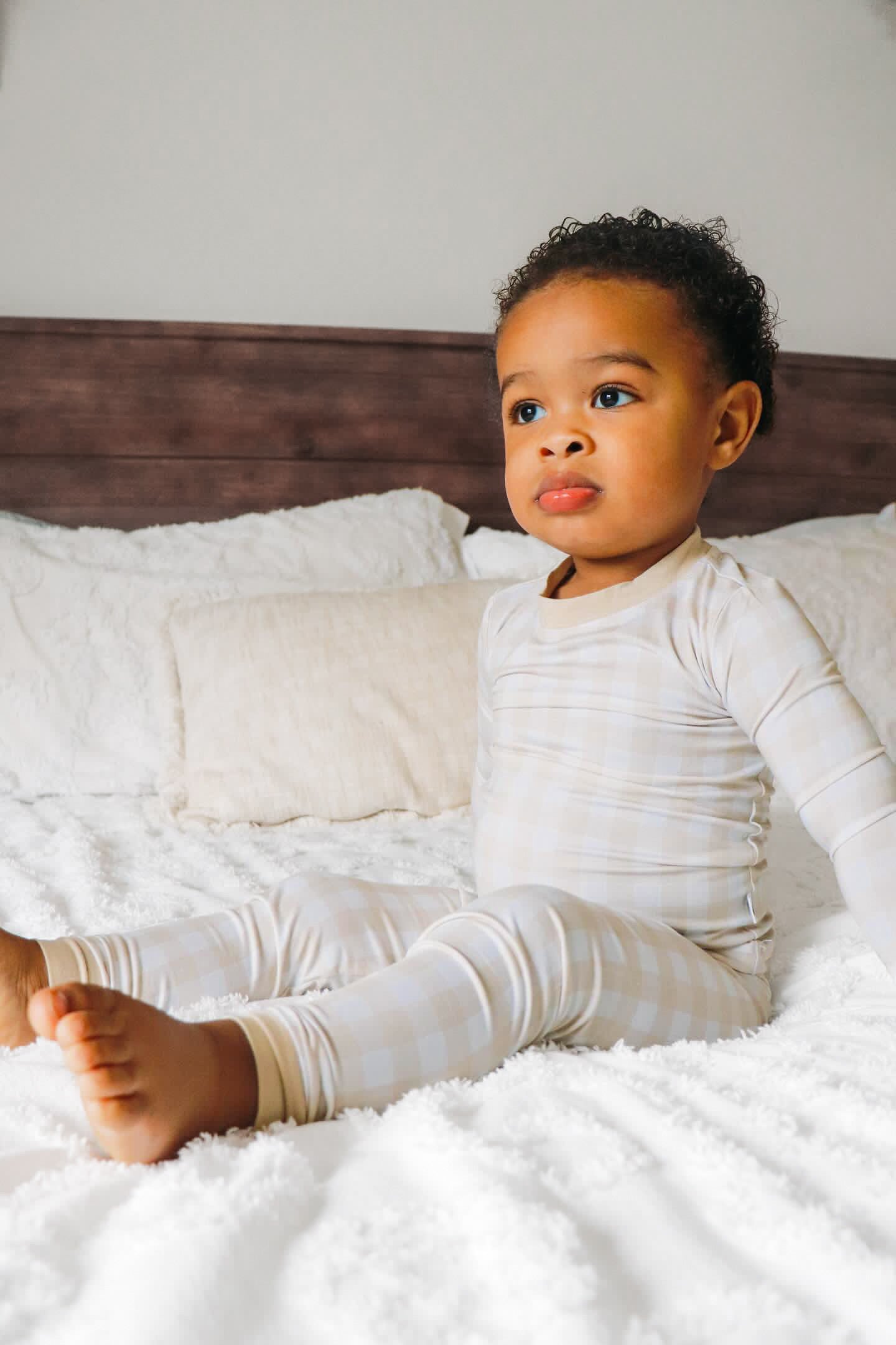 Beige Gingham | Two Piece Set