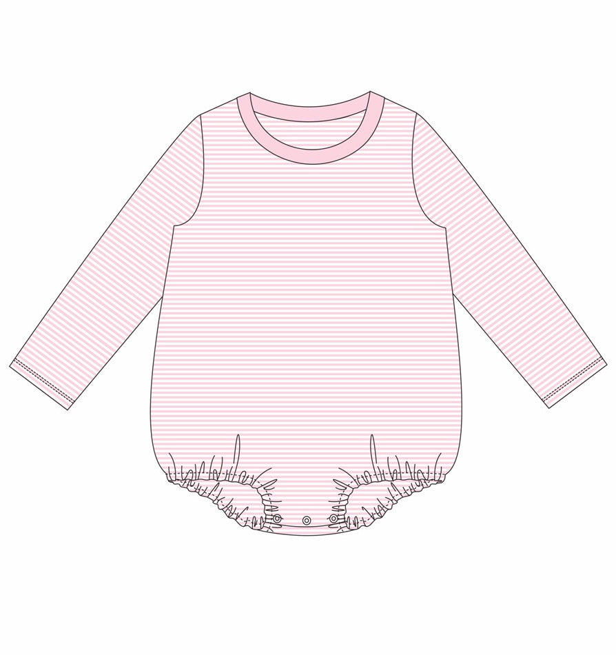 Knit Stripe Long Sleeve T-shirt Bubble