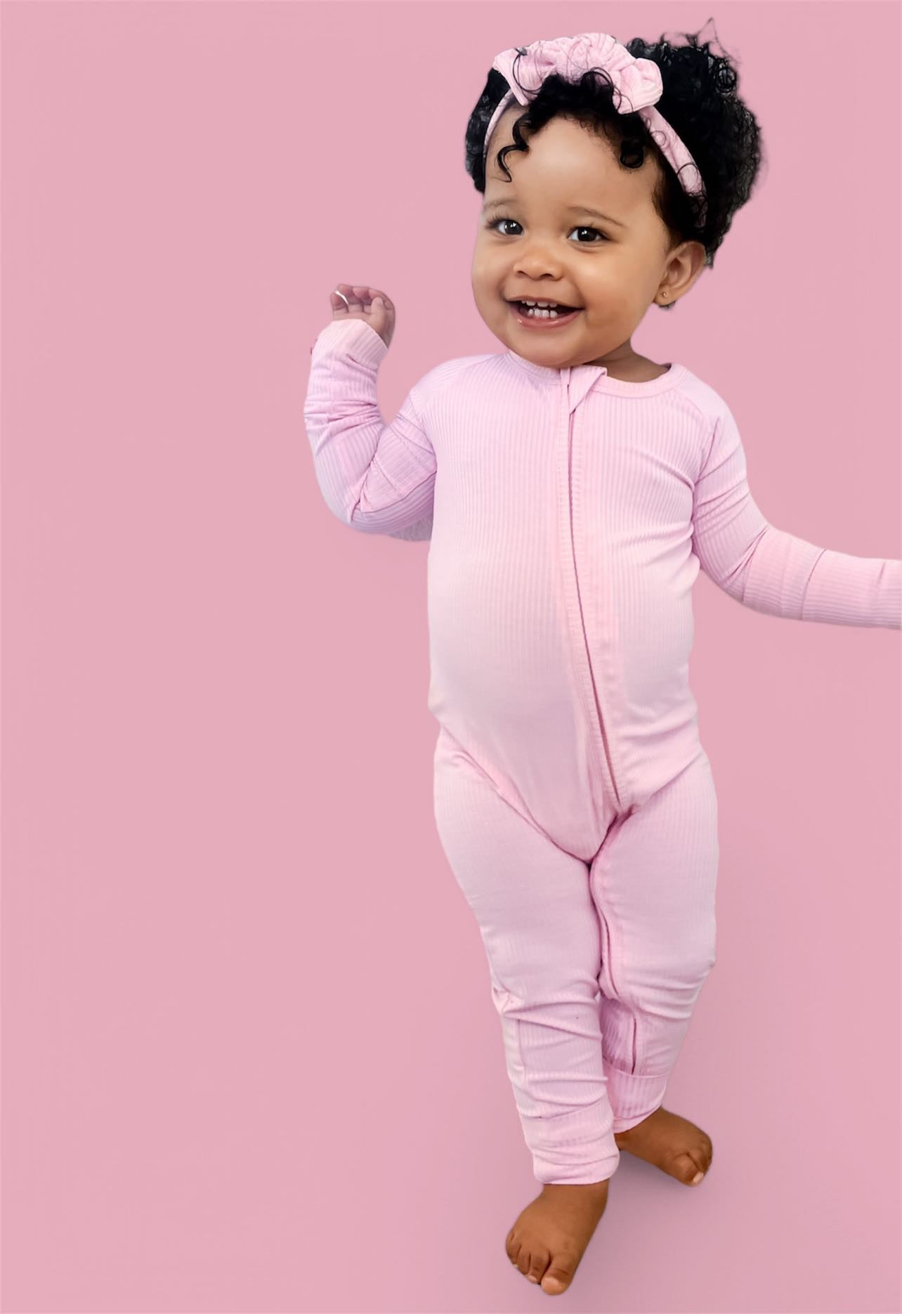 Pink Rose Rib Dream Romper