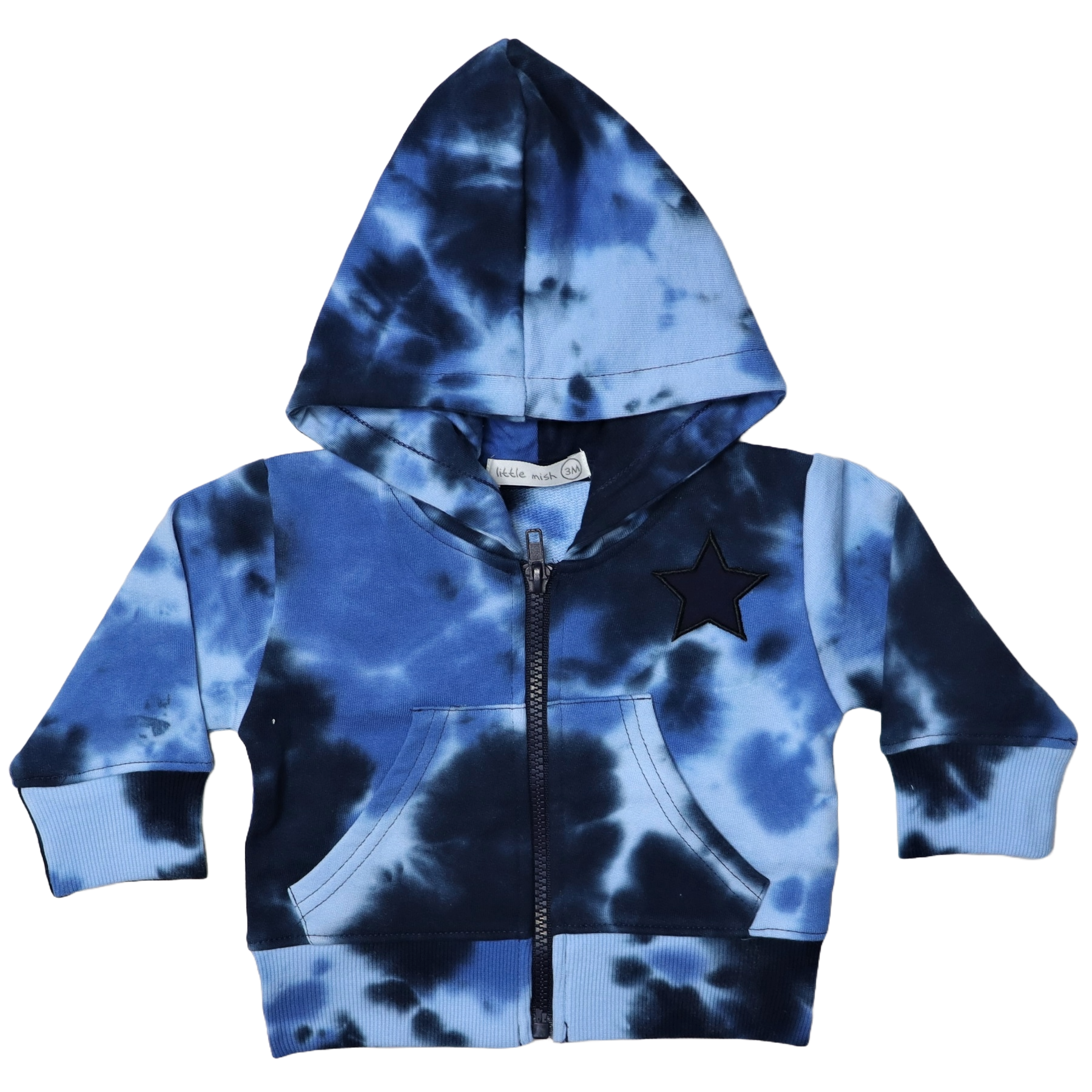 Baby Zip Hoodie - Tie Dye Star