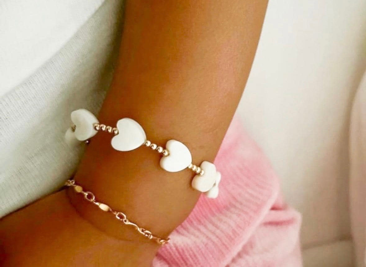 Gold-filled Shell Heart Bracelet | Handmade Jewelry For Women, Kids & Babies | Everyday Layering Bracelet