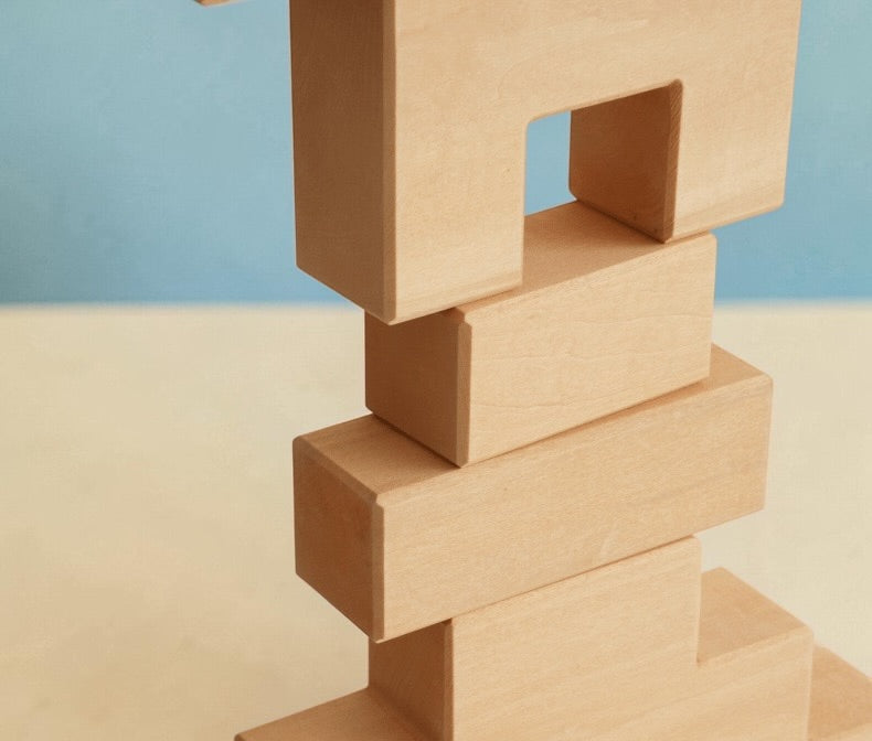 19 Pcs Wooden Stairway Building Blocks Set