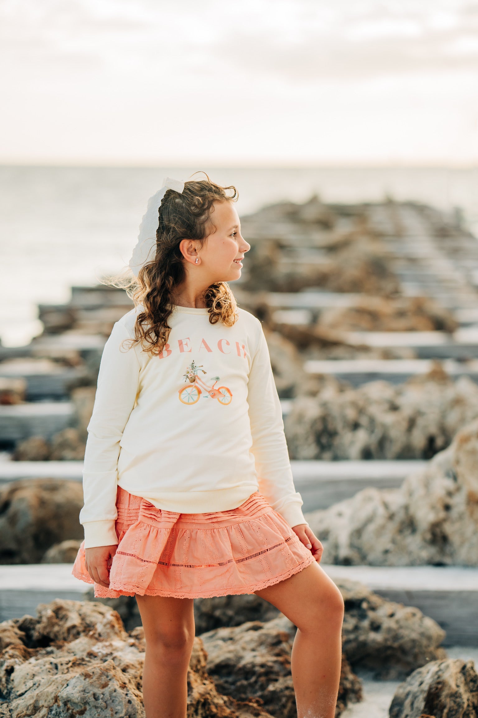 Girl's Sweatshirt ~ Beach Bike