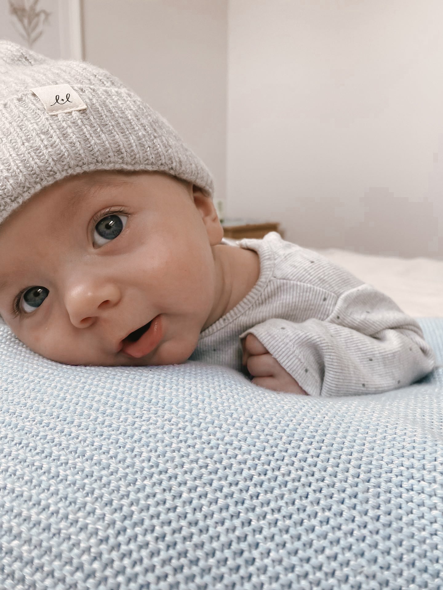 Luna + Luca Merino Wool Baby Beanie - Heather Gray