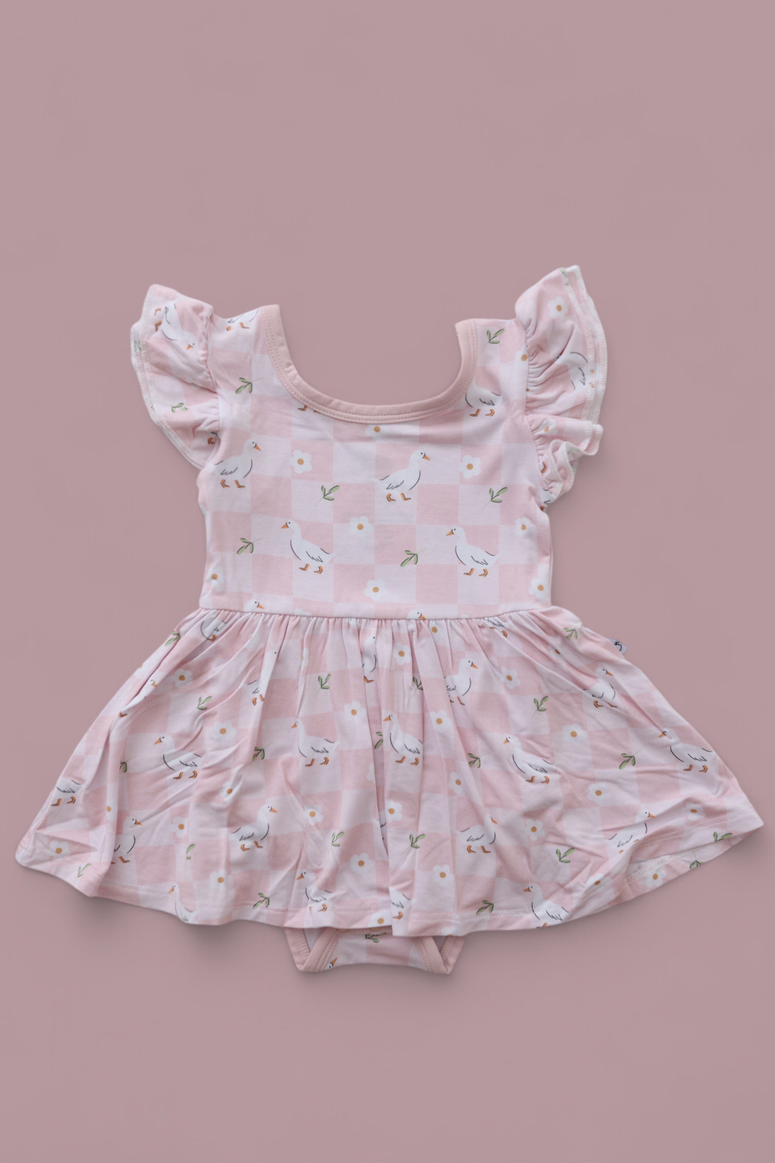 Exclusive Ducks And Daisies Dream Cap Sleeve Bodysuit Dress