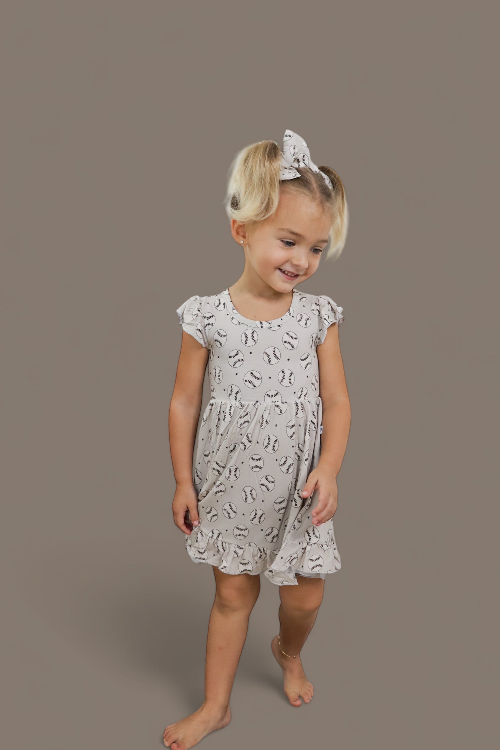 Exclusive Swing For The Stars Dream Cap Sleeve Ruffle Dress