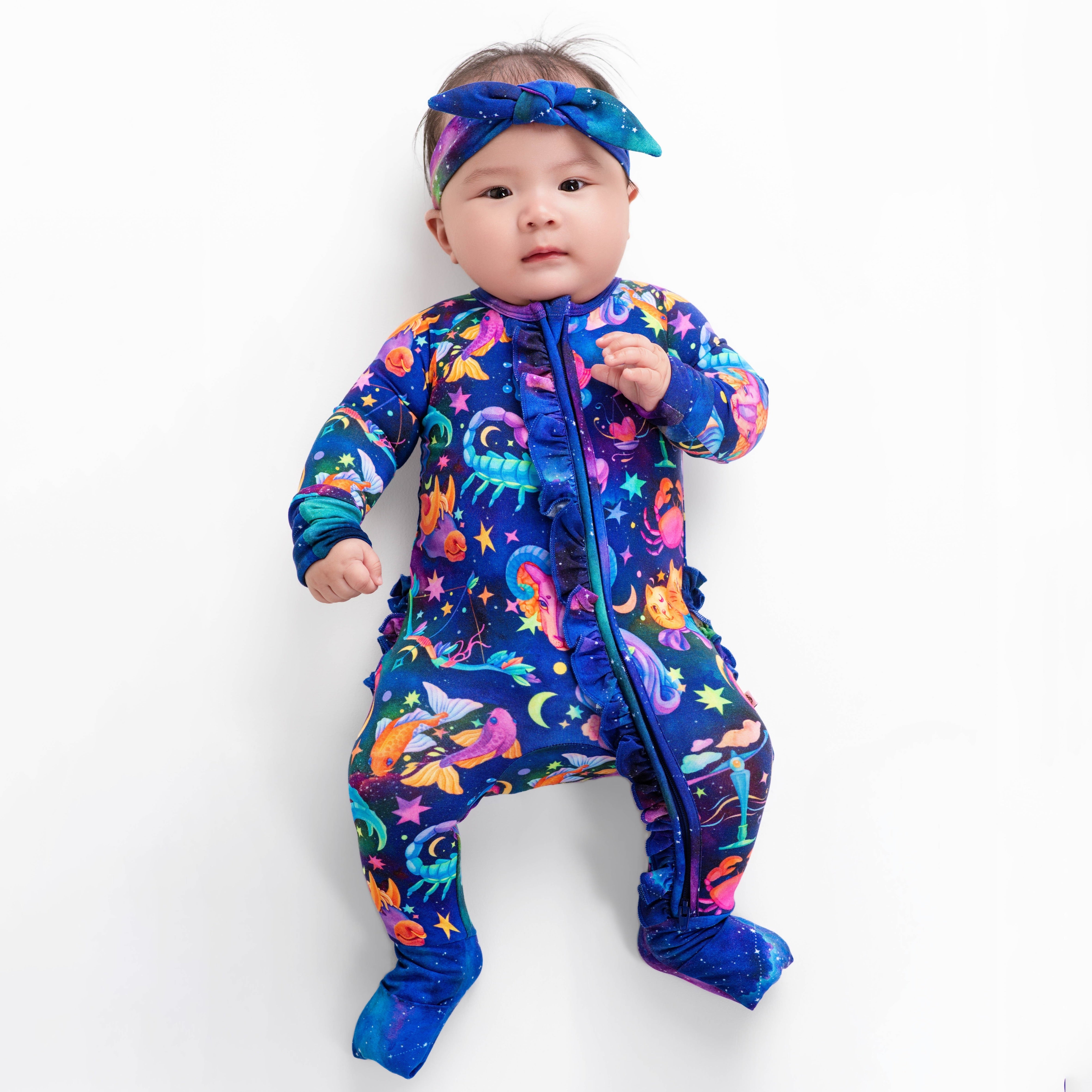 Cosmic Cuddles Zodiac Ruffle Romper
