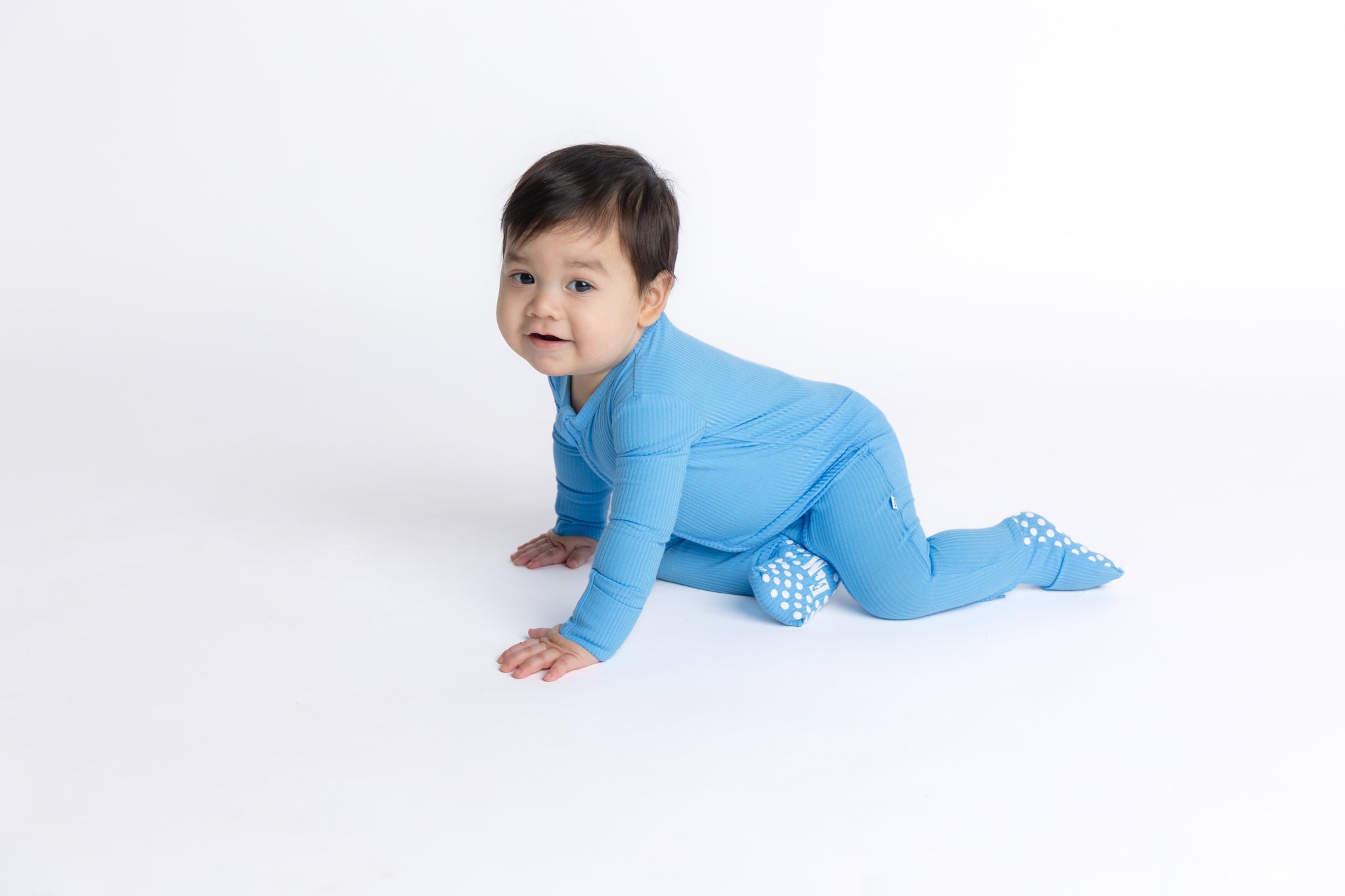 Radiant Azure Bamboo Convertible Zip Romper