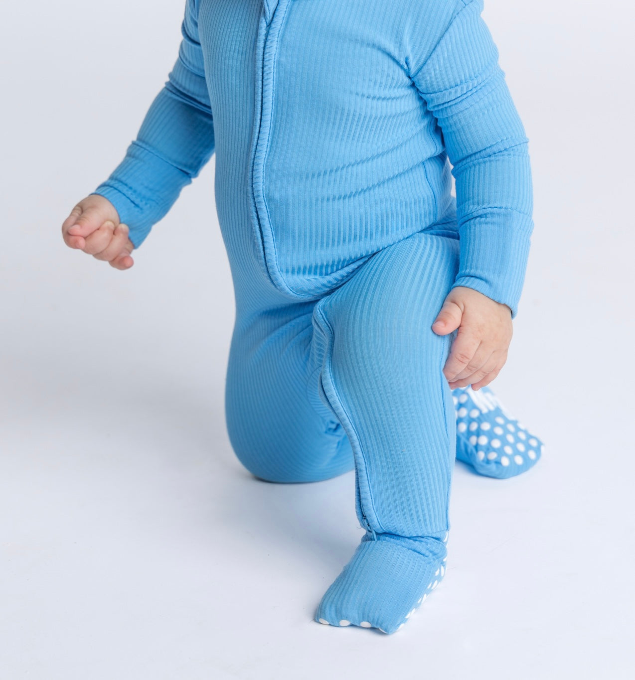 Radiant Azure Bamboo Convertible Zip Romper