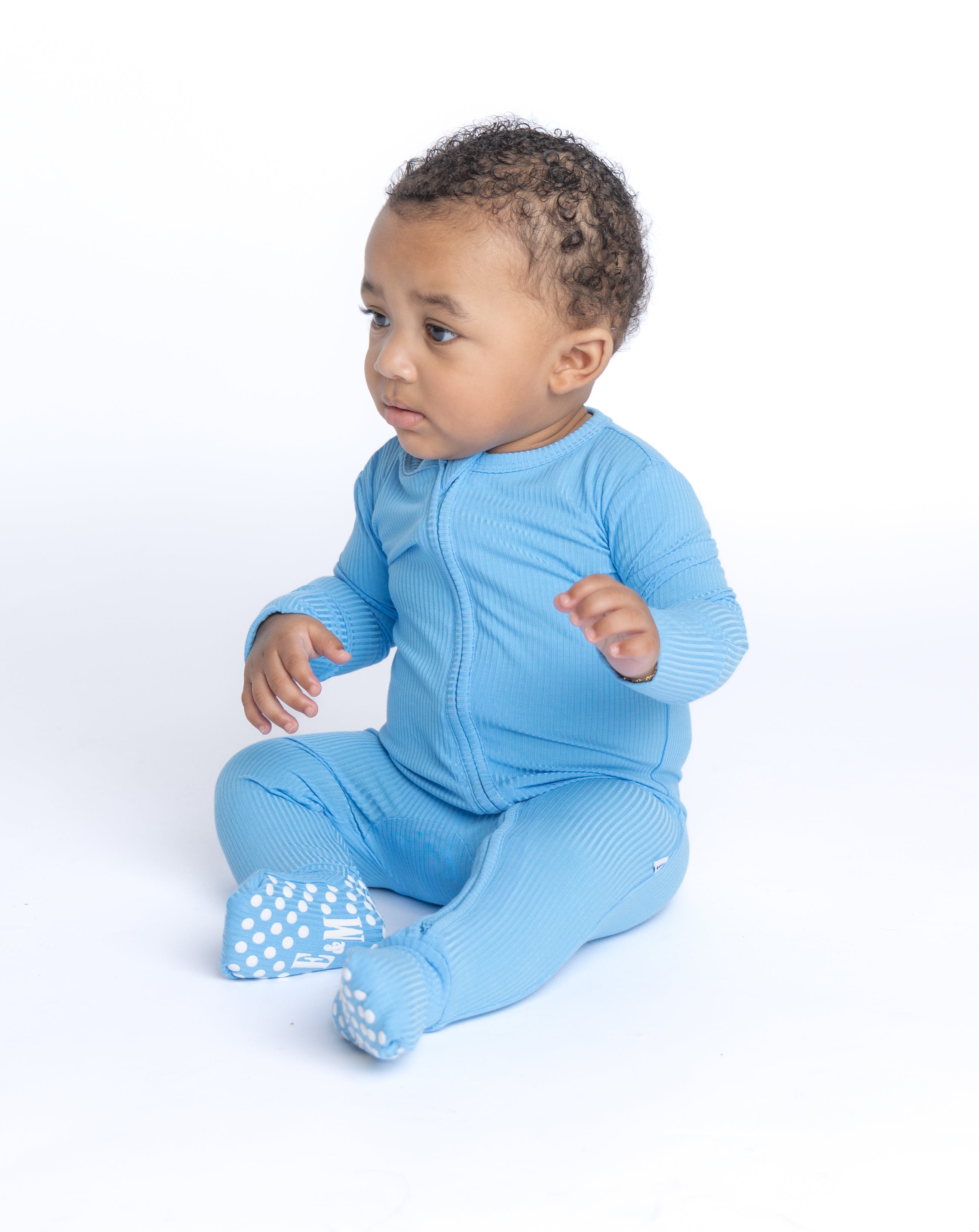 Radiant Azure Bamboo Convertible Zip Romper