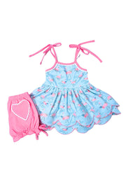 Pink Paradise Scallop Tunic Set