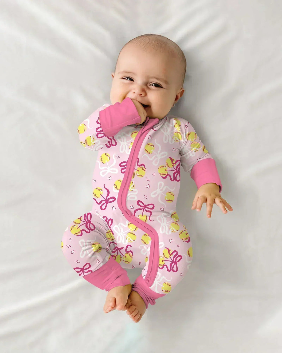Softball Cherry Mom And Girl Matching Bamboo Convertible Zippy
