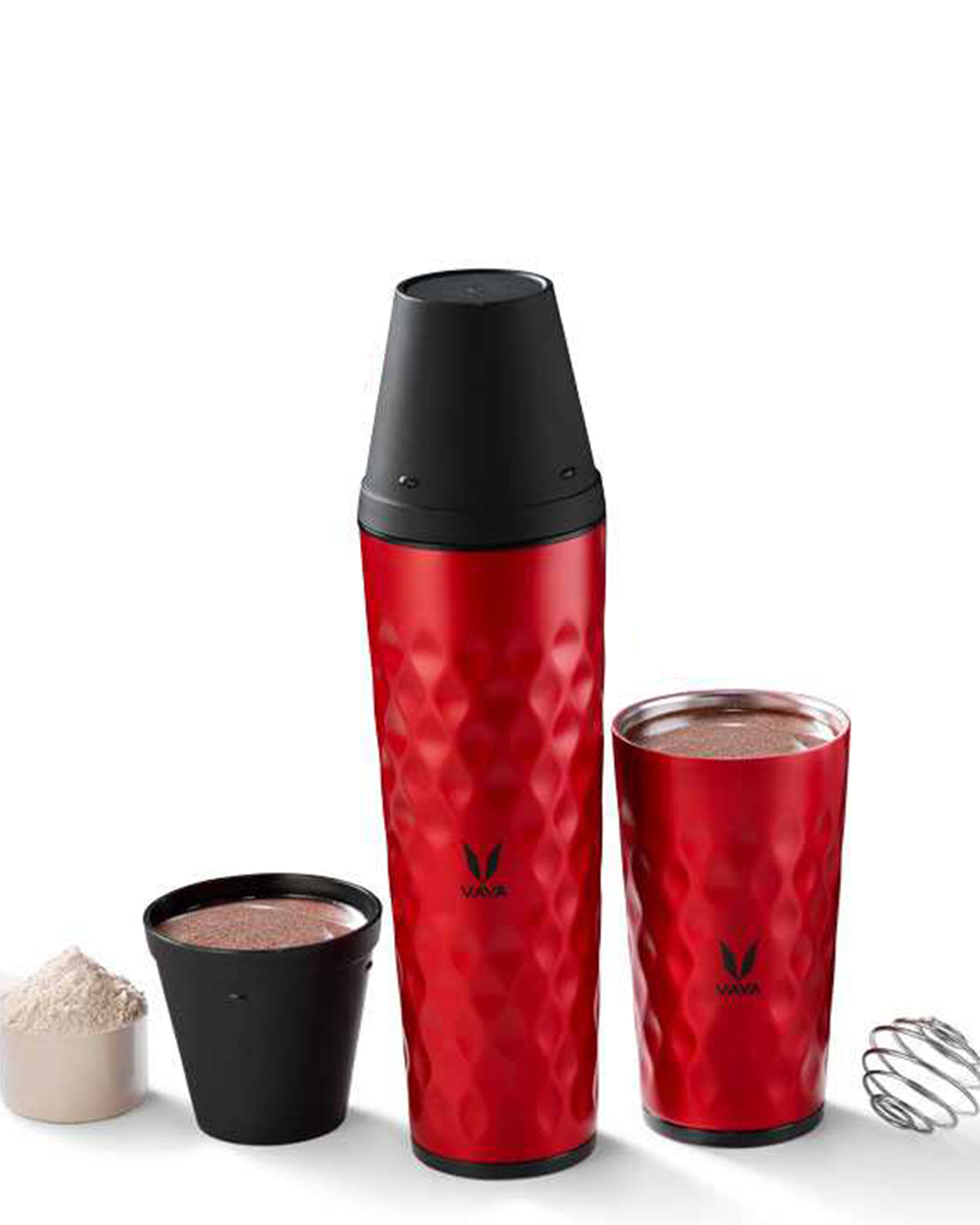 Vaya Drynk - 20.2 Fl.oz - Red - With Gulper Lid + 2 Cups