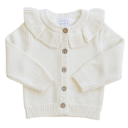 Cream Ruffle Knit Cardigan