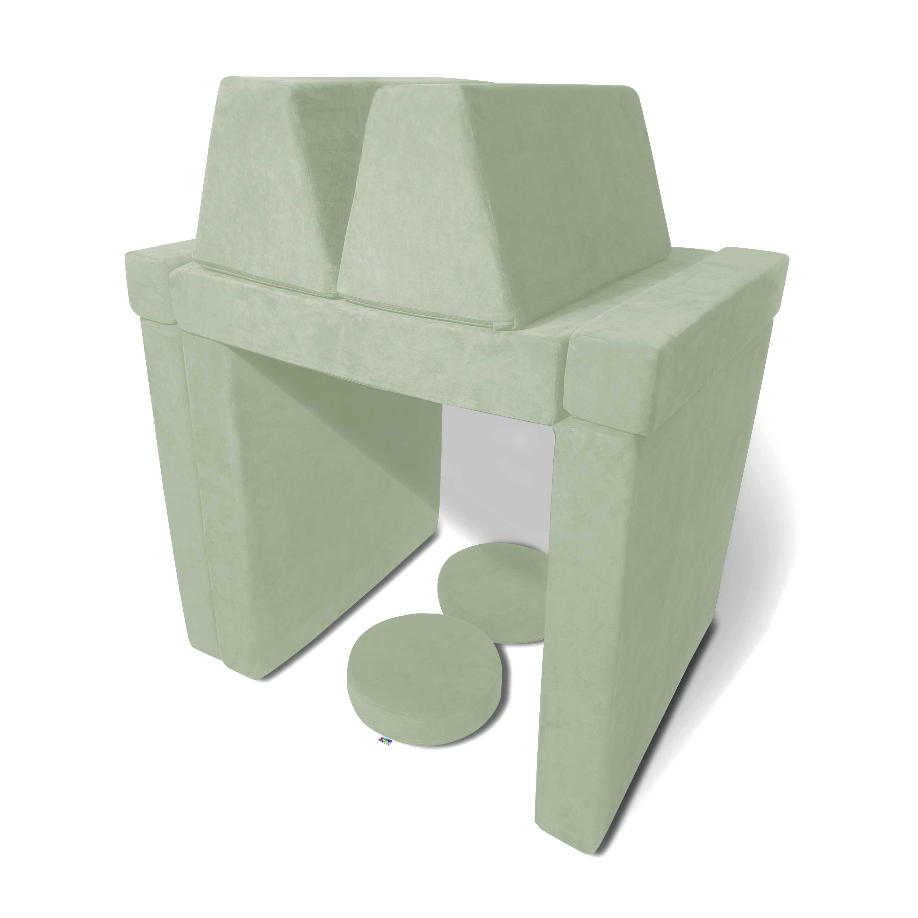 10 Piece Large Soft Furniture Playset Modular Microsuede Foam Play Couch For Creative Kids