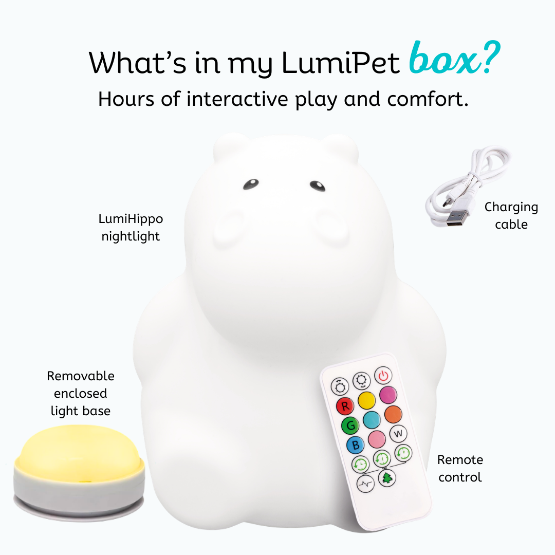Lumipets® Honey The Hippo- Children's Touch Night Light