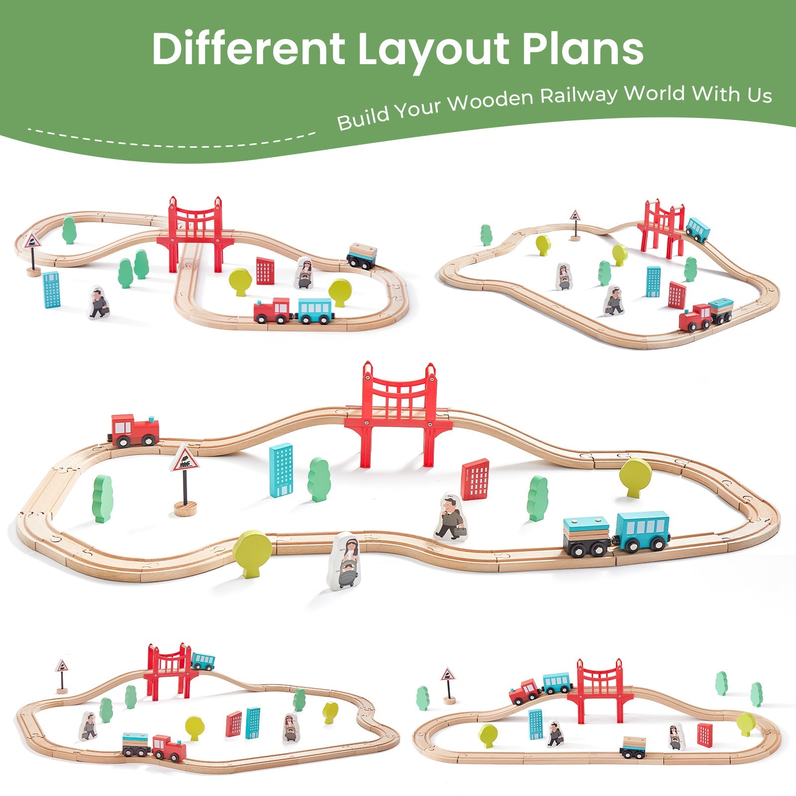Tiny Land® Wooden Train Set For Children