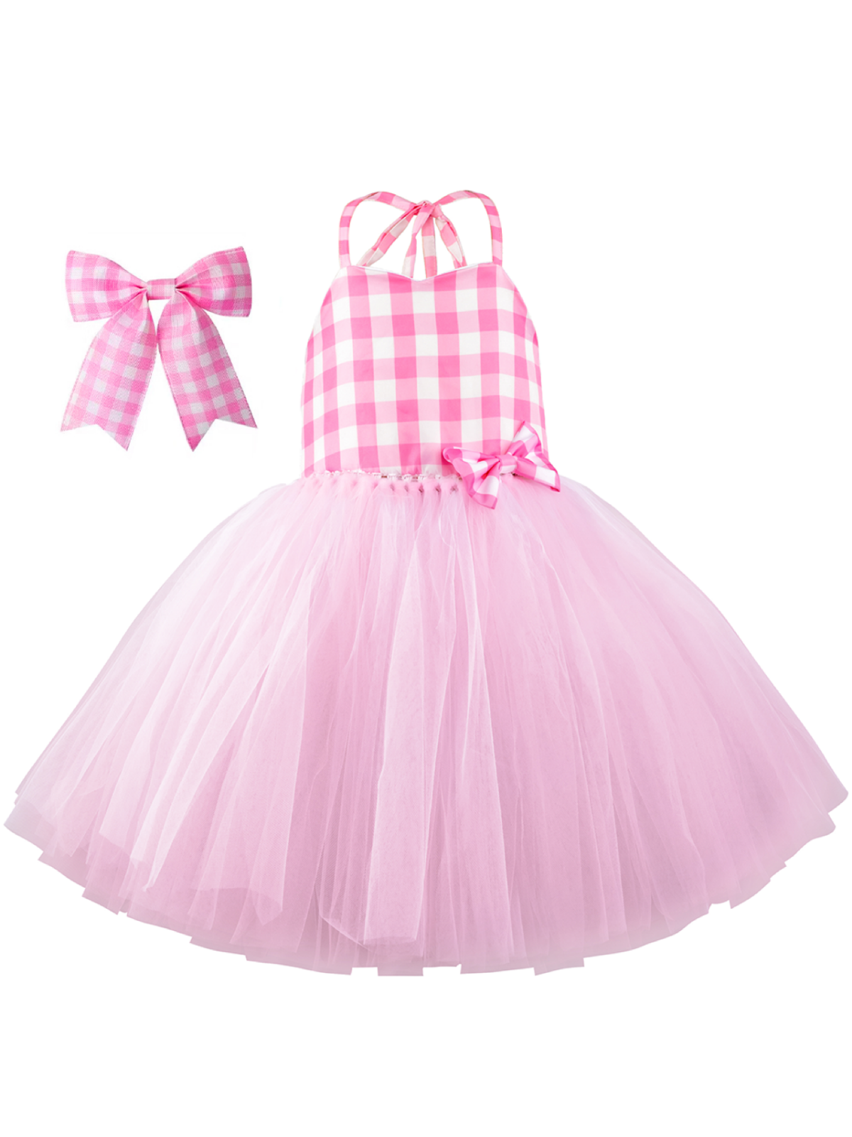 Girls All Dolled Up Gingham Barbiecore Tutu Costume