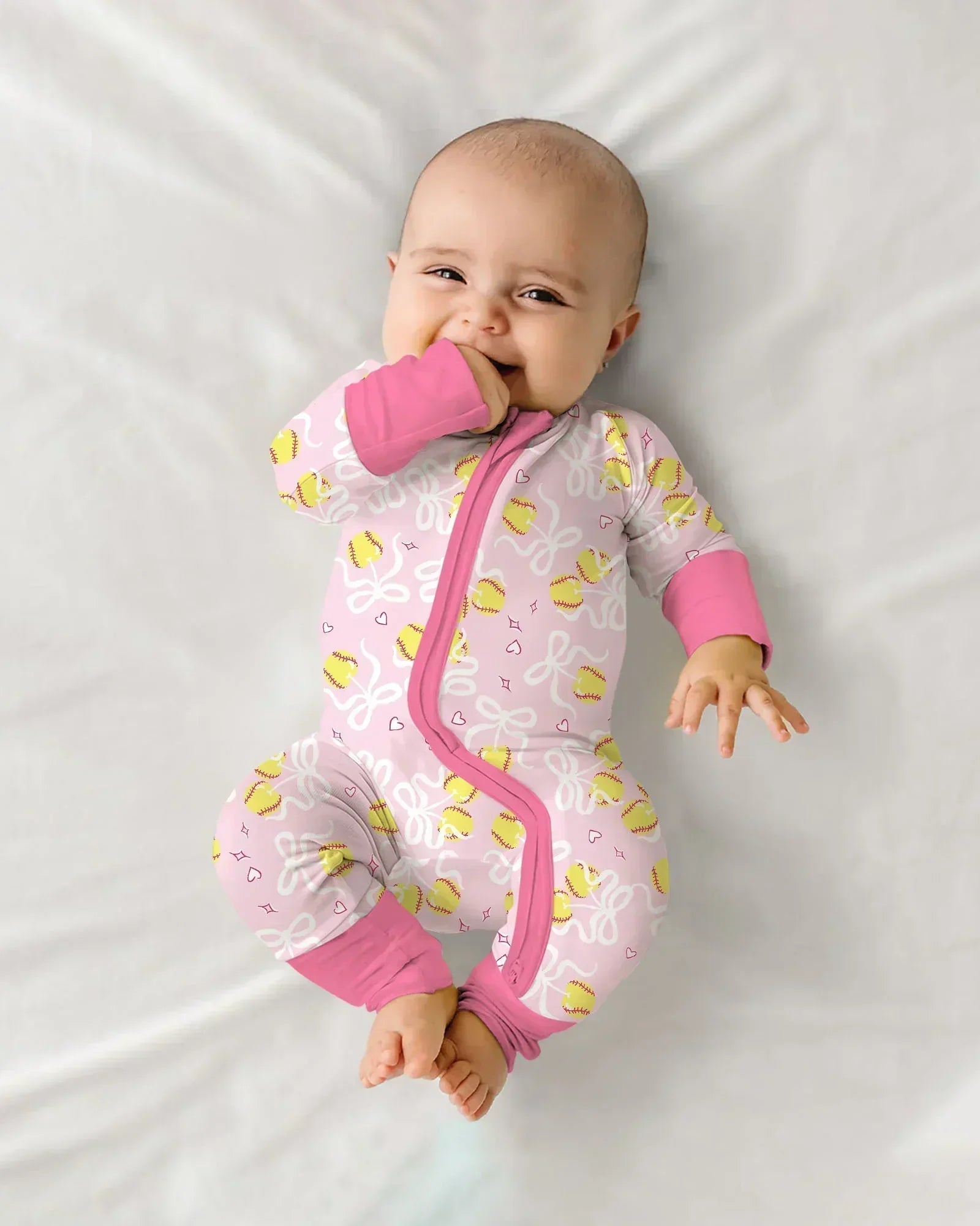 Softball Cherry Mom And Girl Matching Bamboo Convertible Zippy