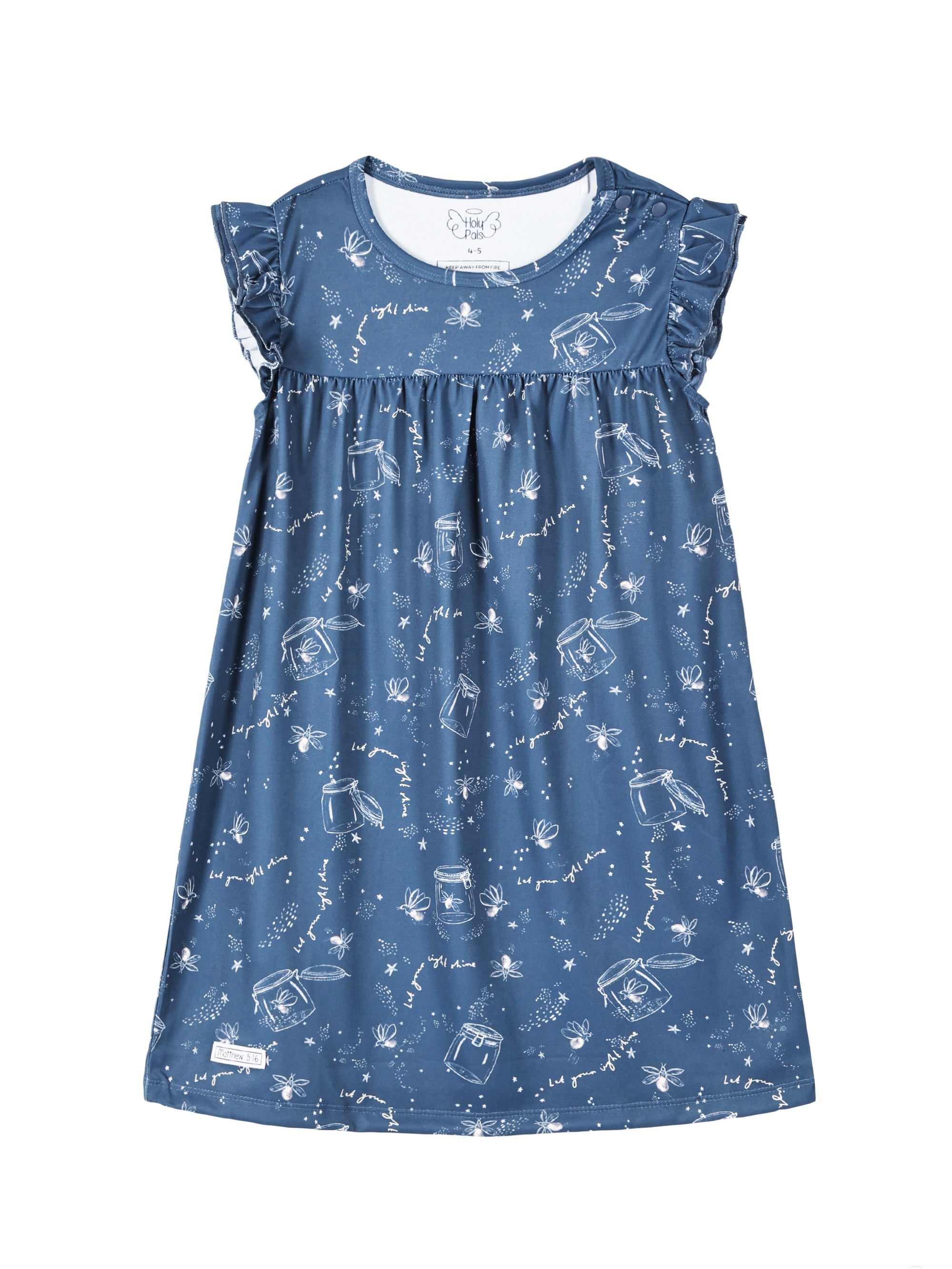 Let Your Light Shine Fireflies Pj Girls Nightgown Polyester