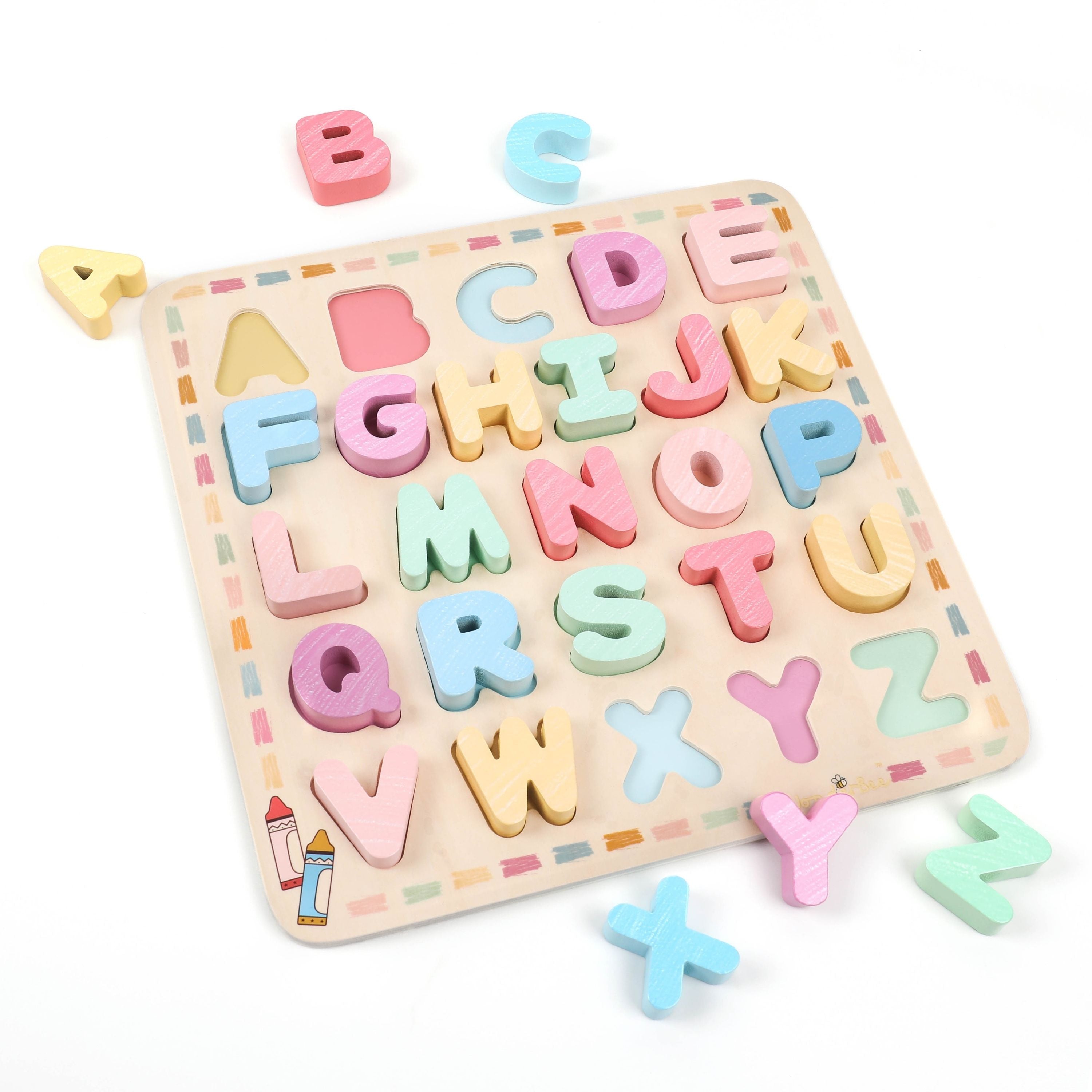 Wonderbee Wooden Alphabet Chunky Puzzle
