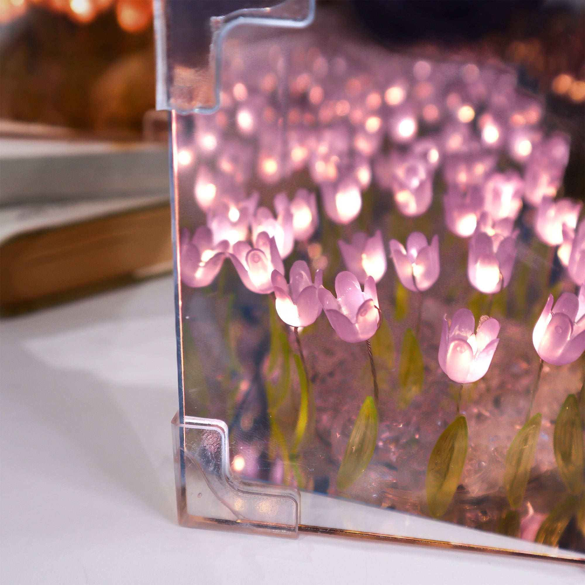 Tulip Mirror Led Night Light - Purple