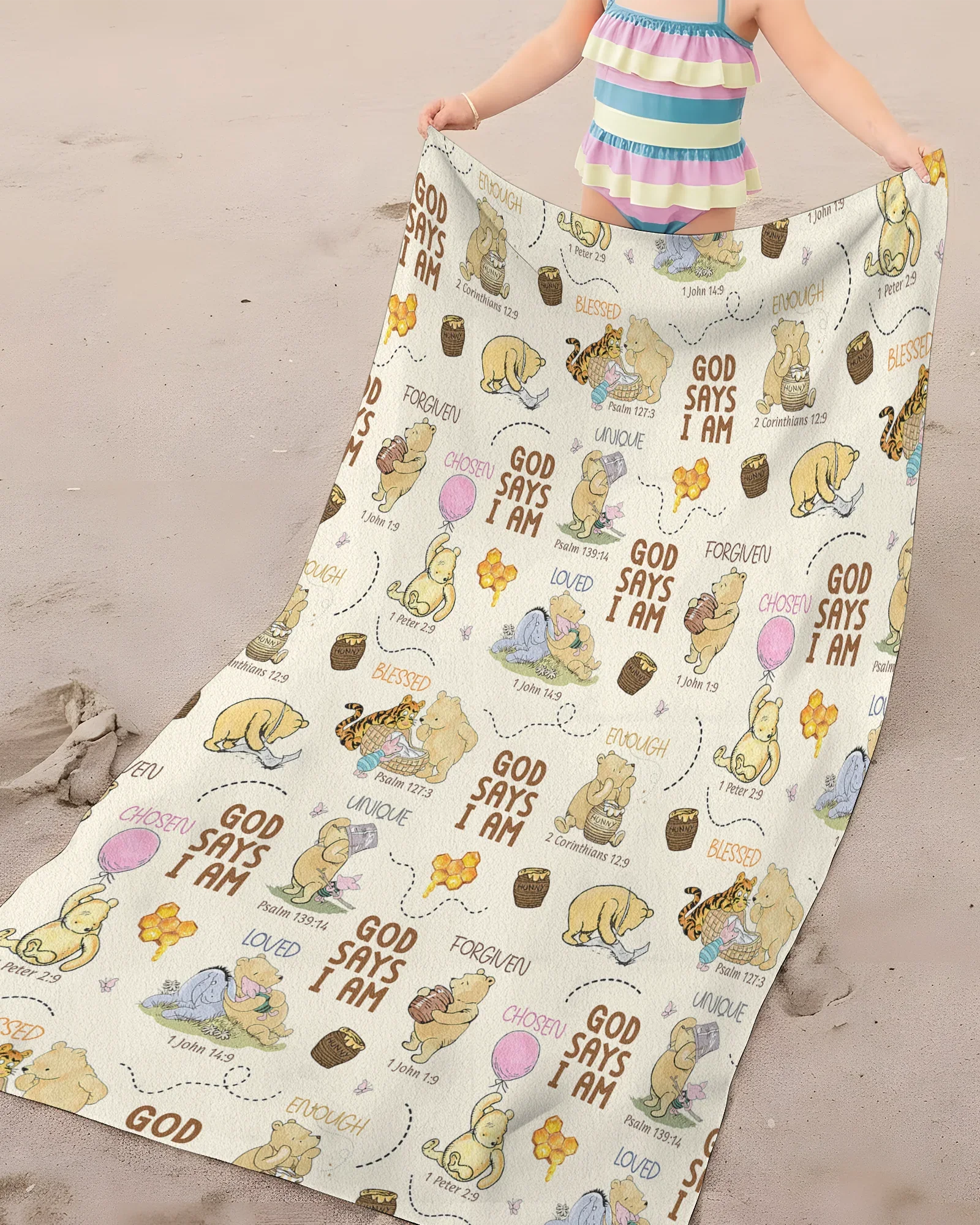 God Says I Am – Little Blessings Bamboo Beach Towel