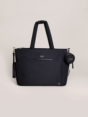 Utility-strap Tote Diaper Bag - Black