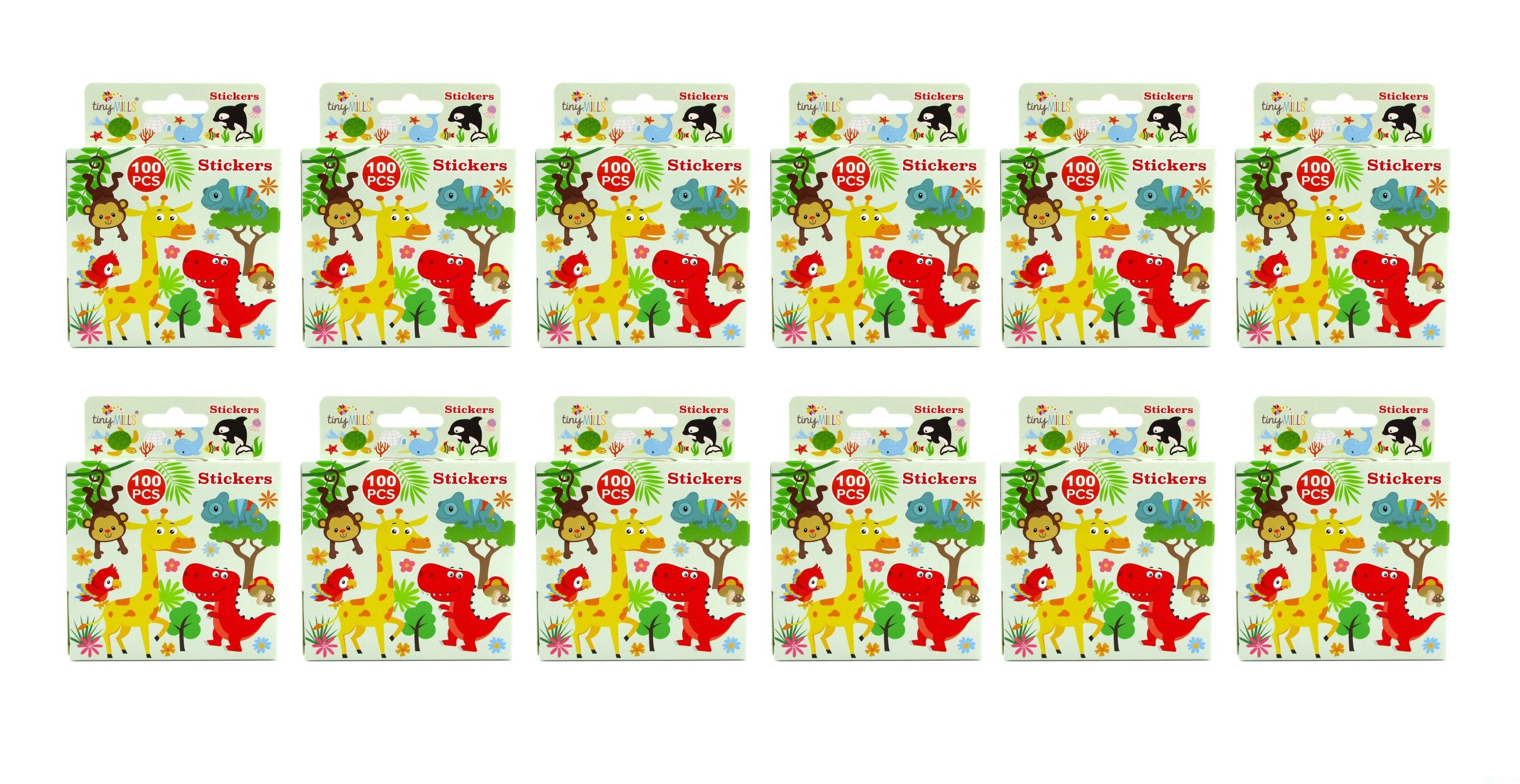 Animal Stickers 100 Stickers/dispenser, Pack Of 1, 6 Or 12 Dispensers