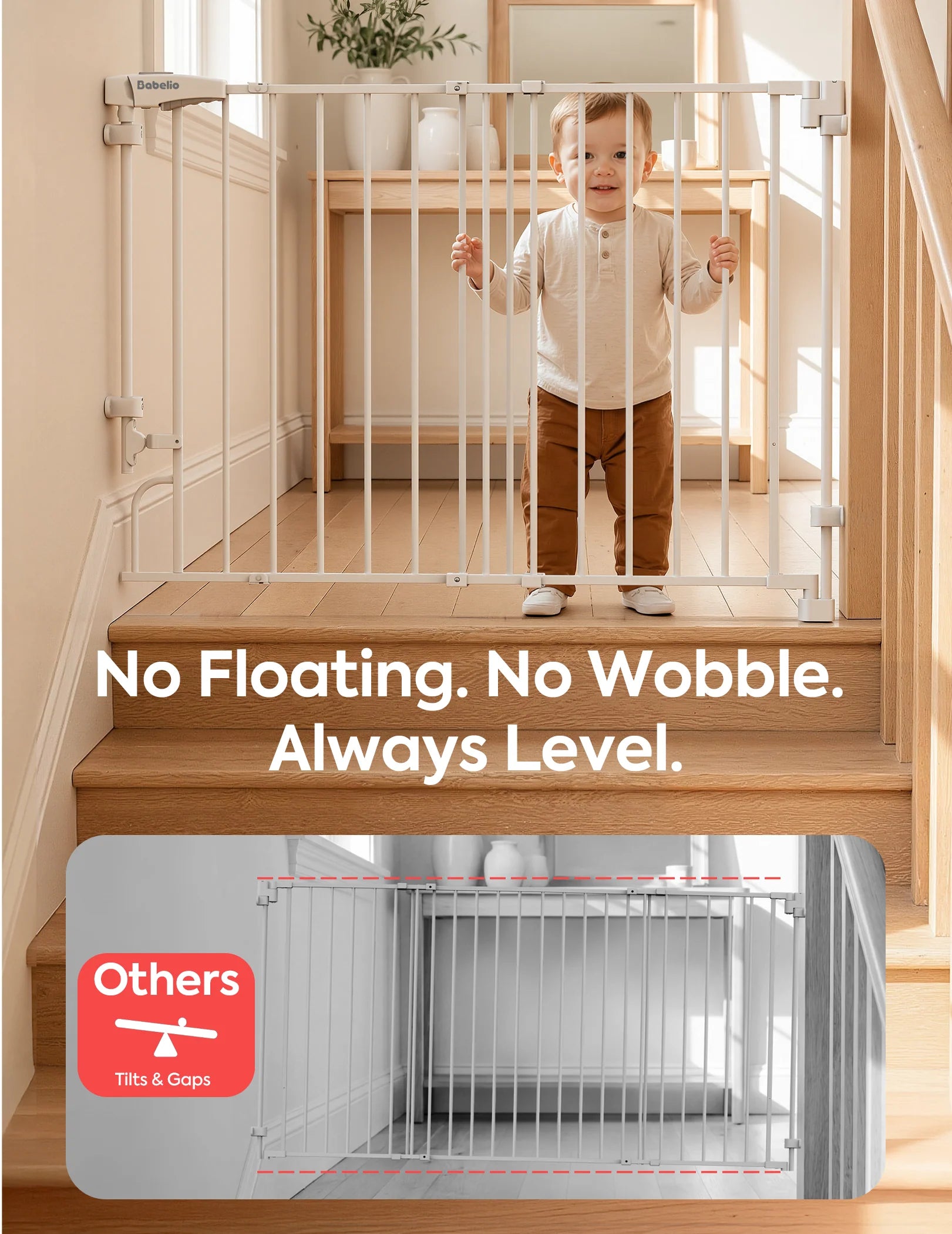 Boundless R30 Proflex | Removable No-trip Baby Gate For Stairs